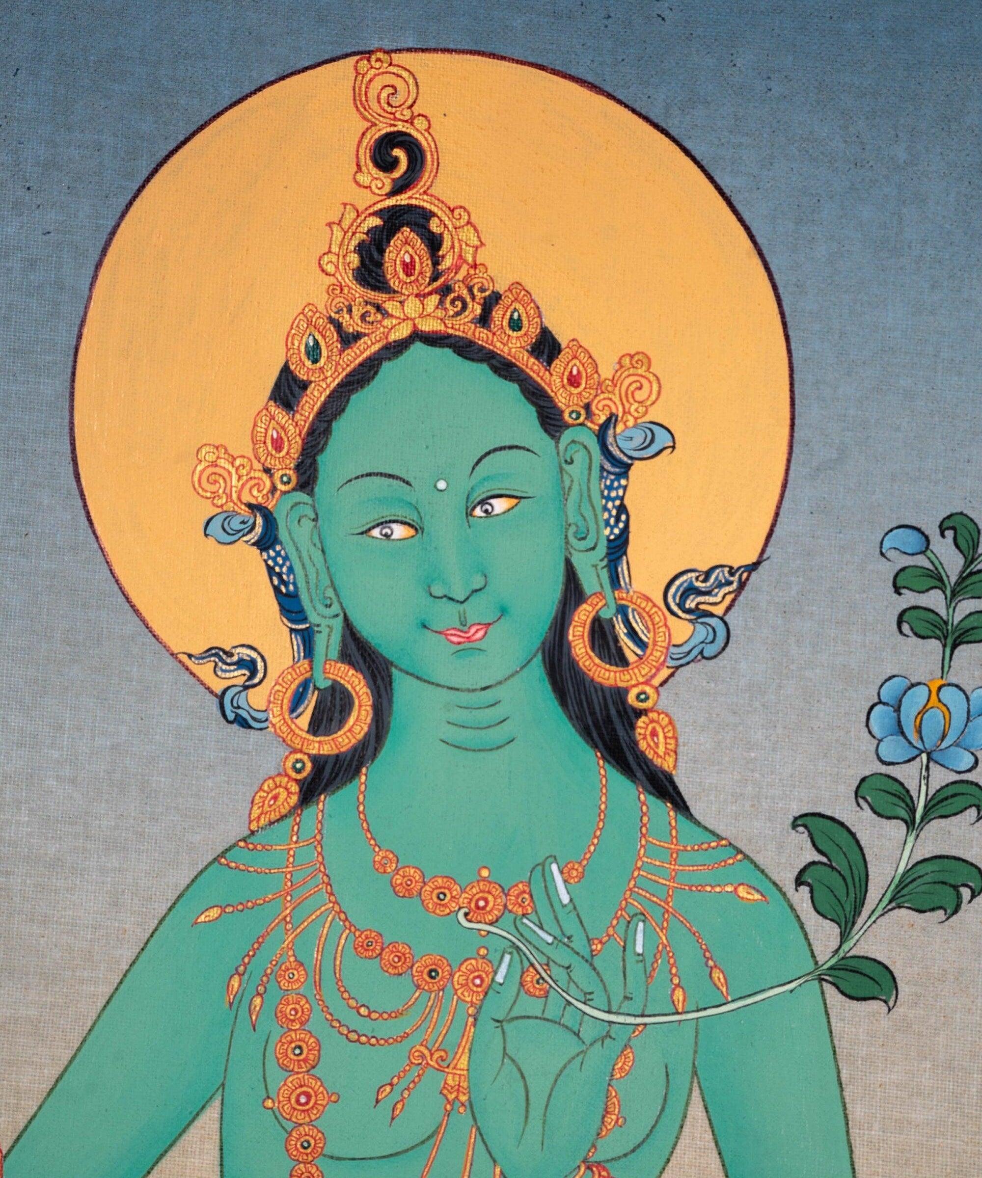 High Quality Green Tara Thangka Painting
