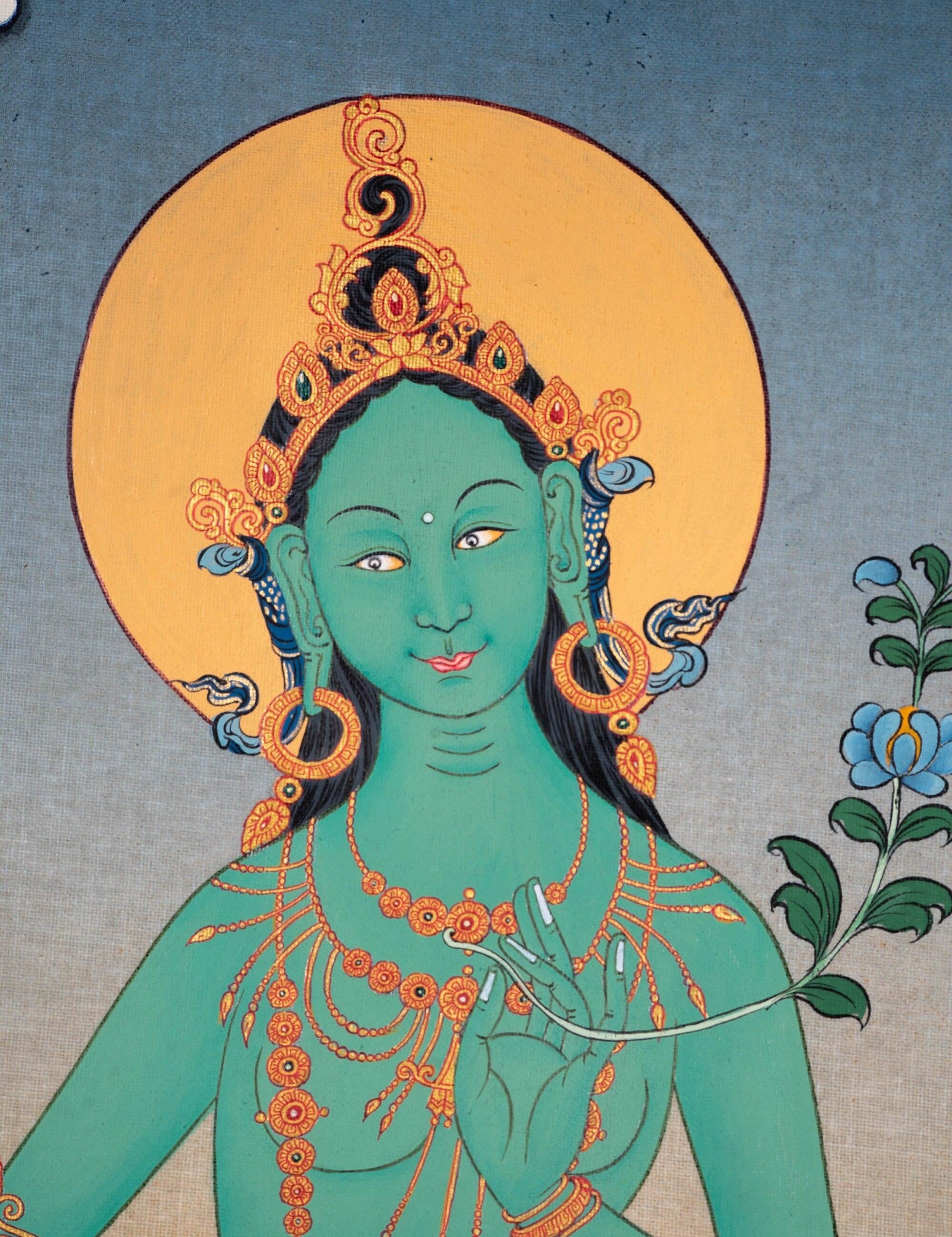 High Quality Green Tara Thangka Painting