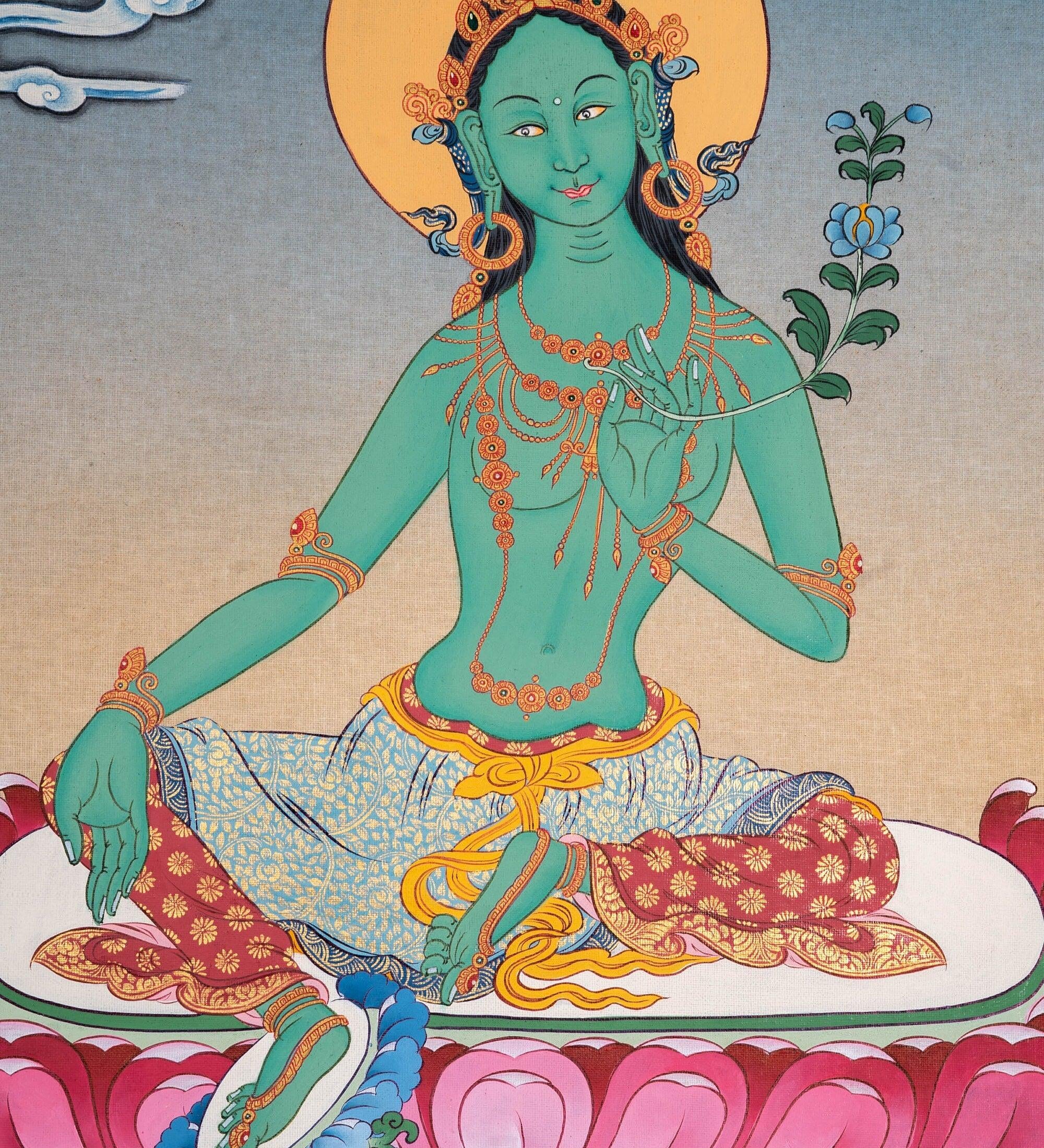 High Quality Green Tara Thangka Painting