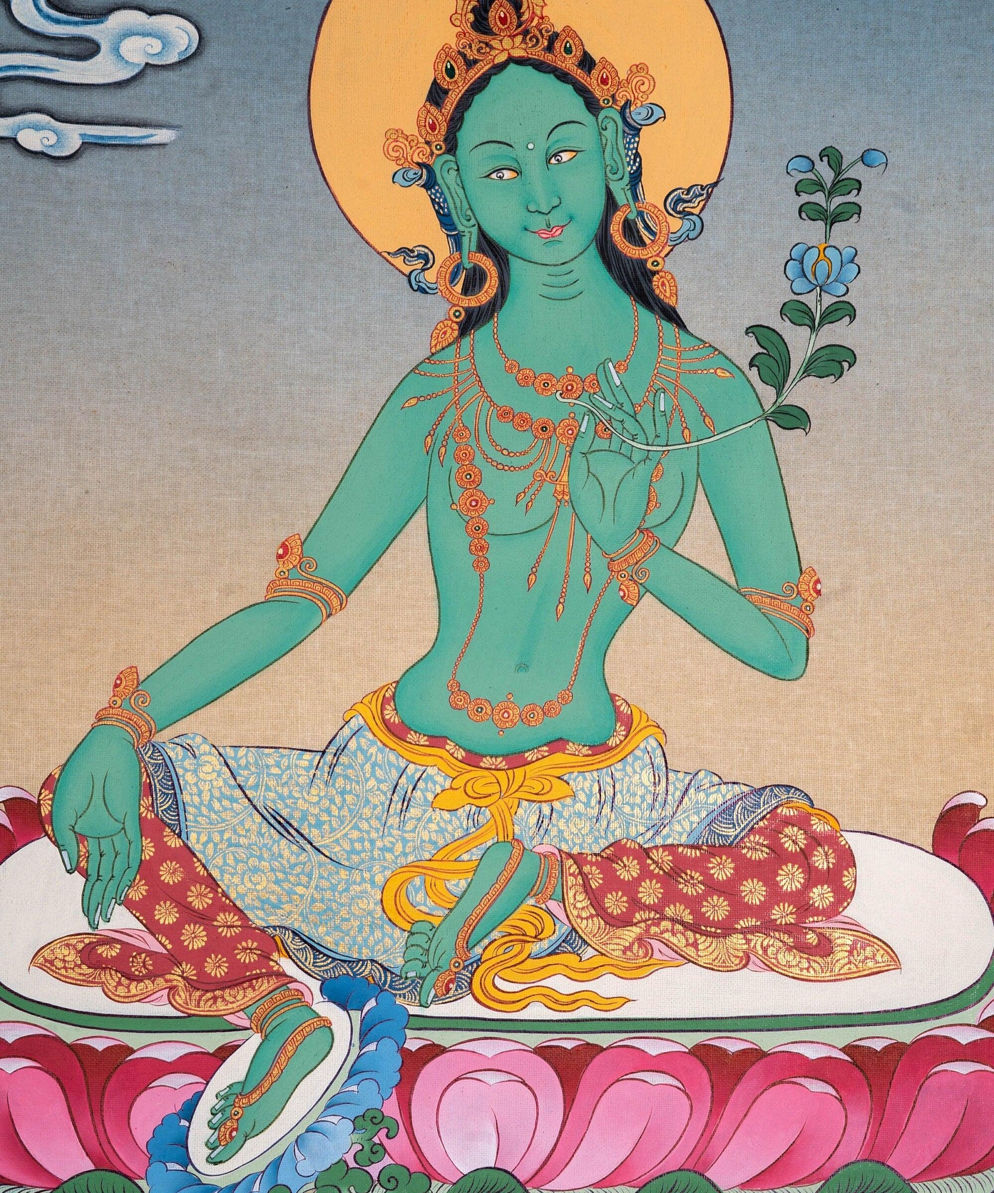 High Quality Green Tara Thangka Painting