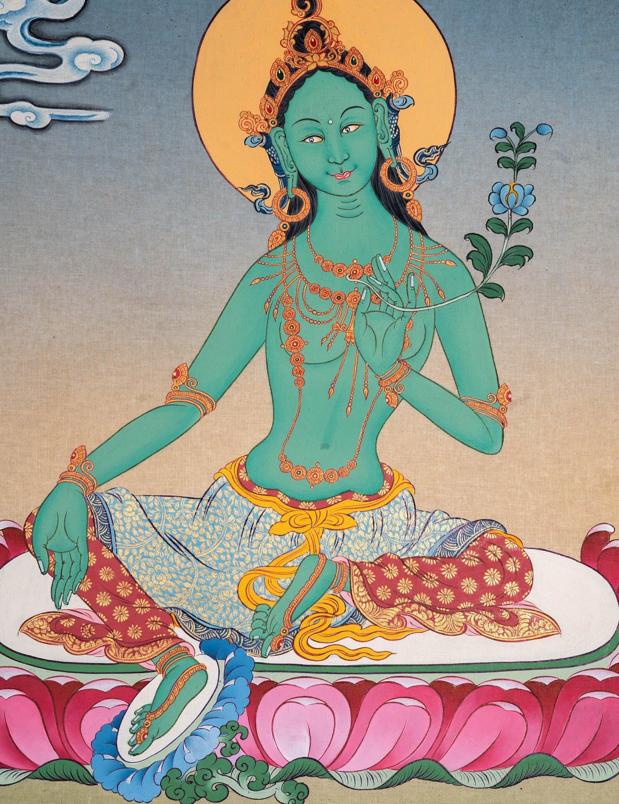 High Quality Green Tara Thangka Painting