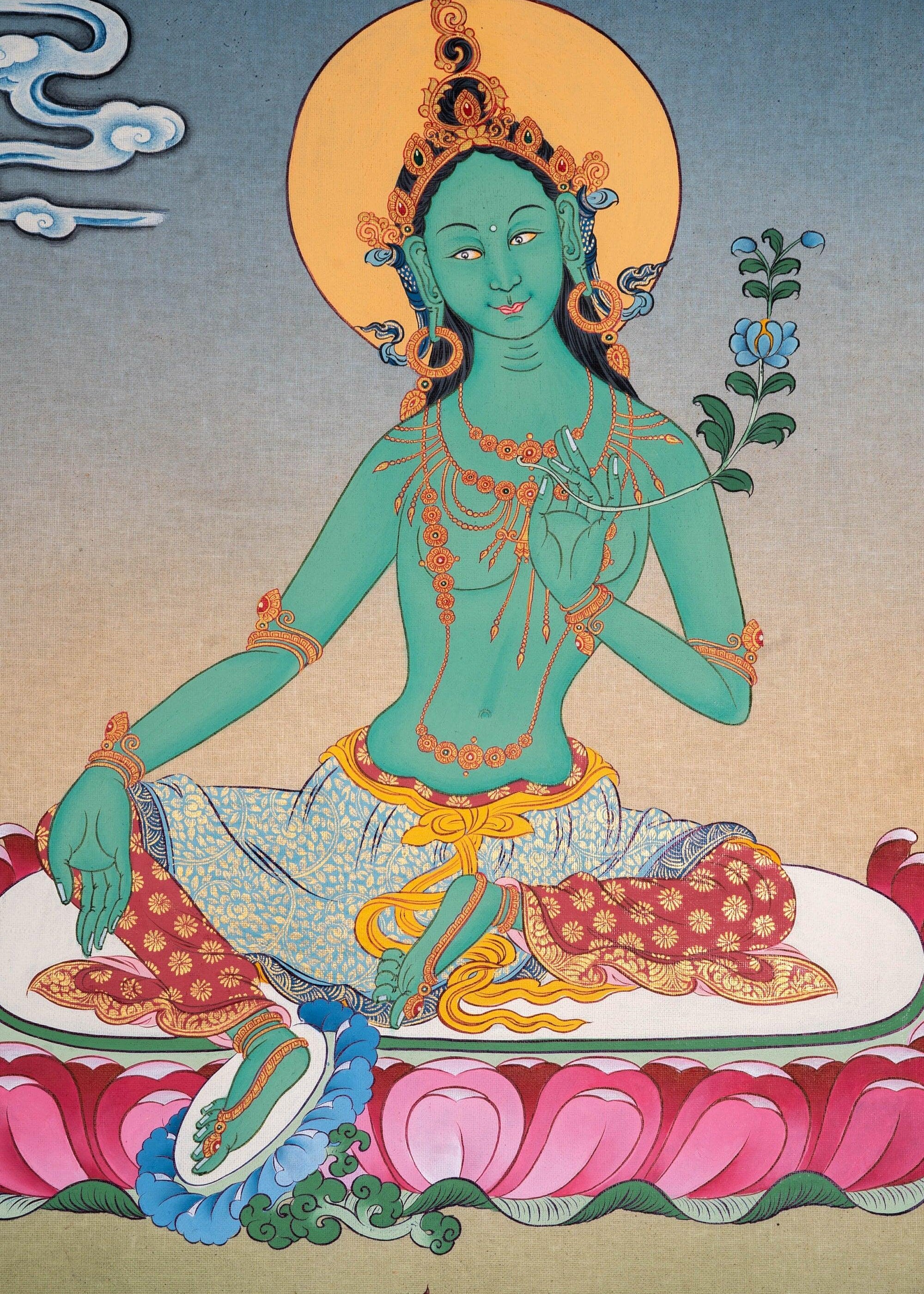 High Quality Green Tara Thangka Painting