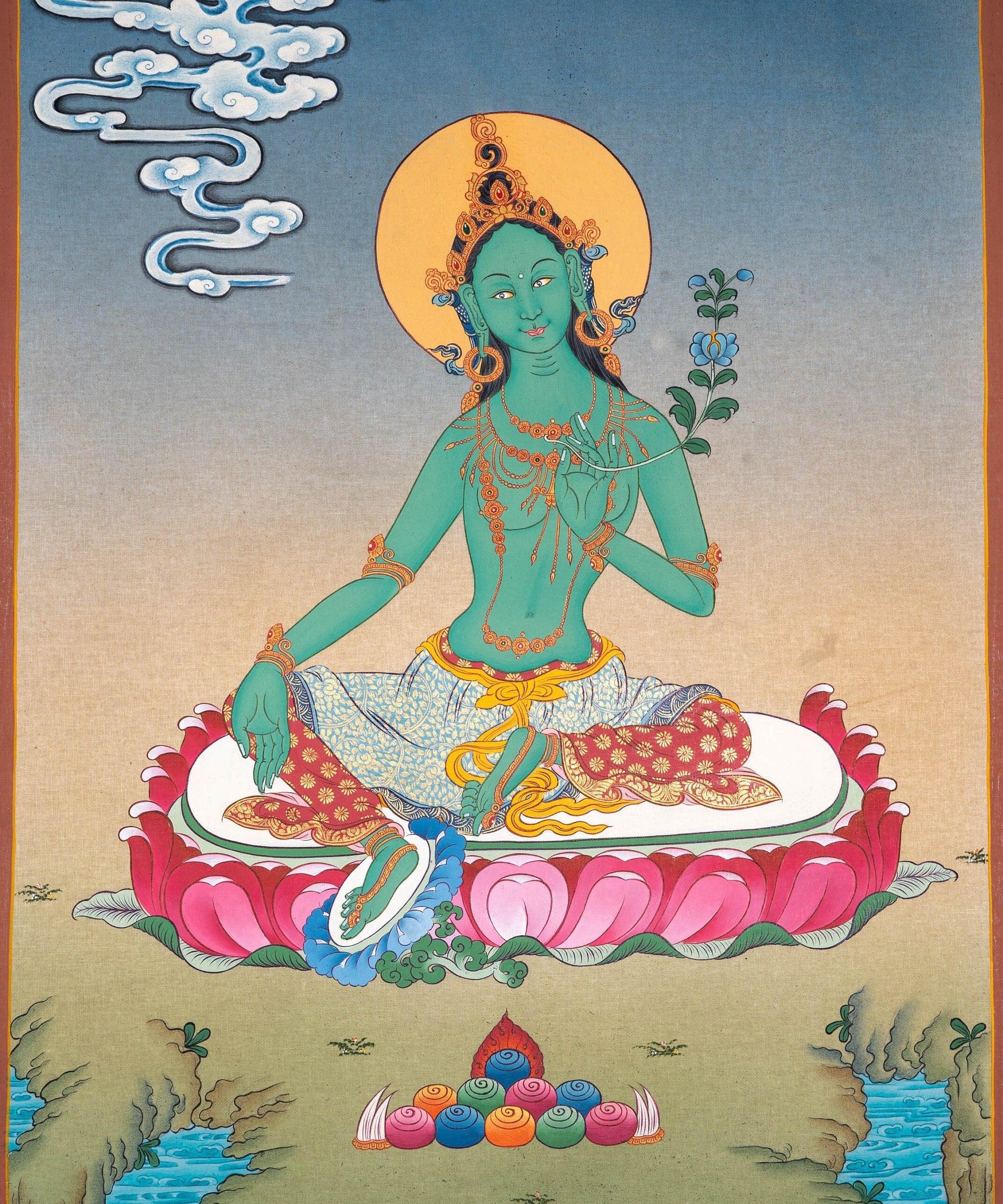 High Quality Green Tara Thangka Painting