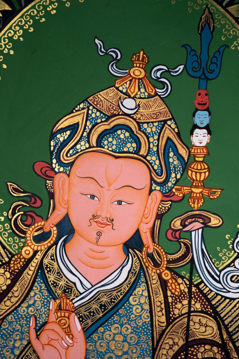 Guru Rinpoche Tibetan Thangka Painting For home decor and and Wall hanging 