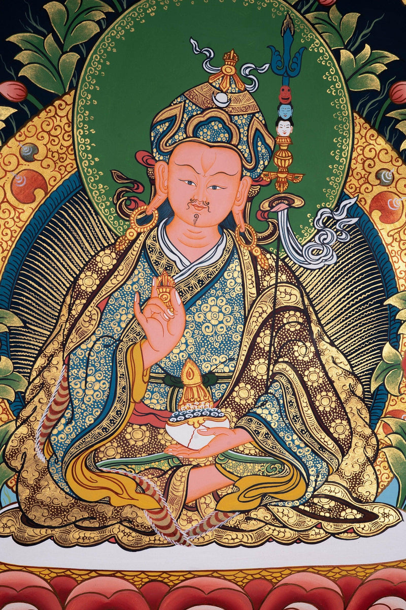 Guru Rinpoche Tibetan Thangka Painting For home decor and and Wall hanging 