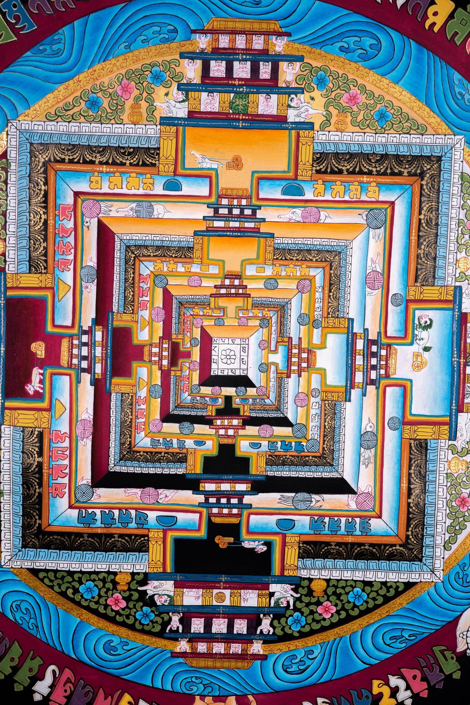 Kalchakra Mandala Wall Hanging Painting  For home decor and and Wall hanging 