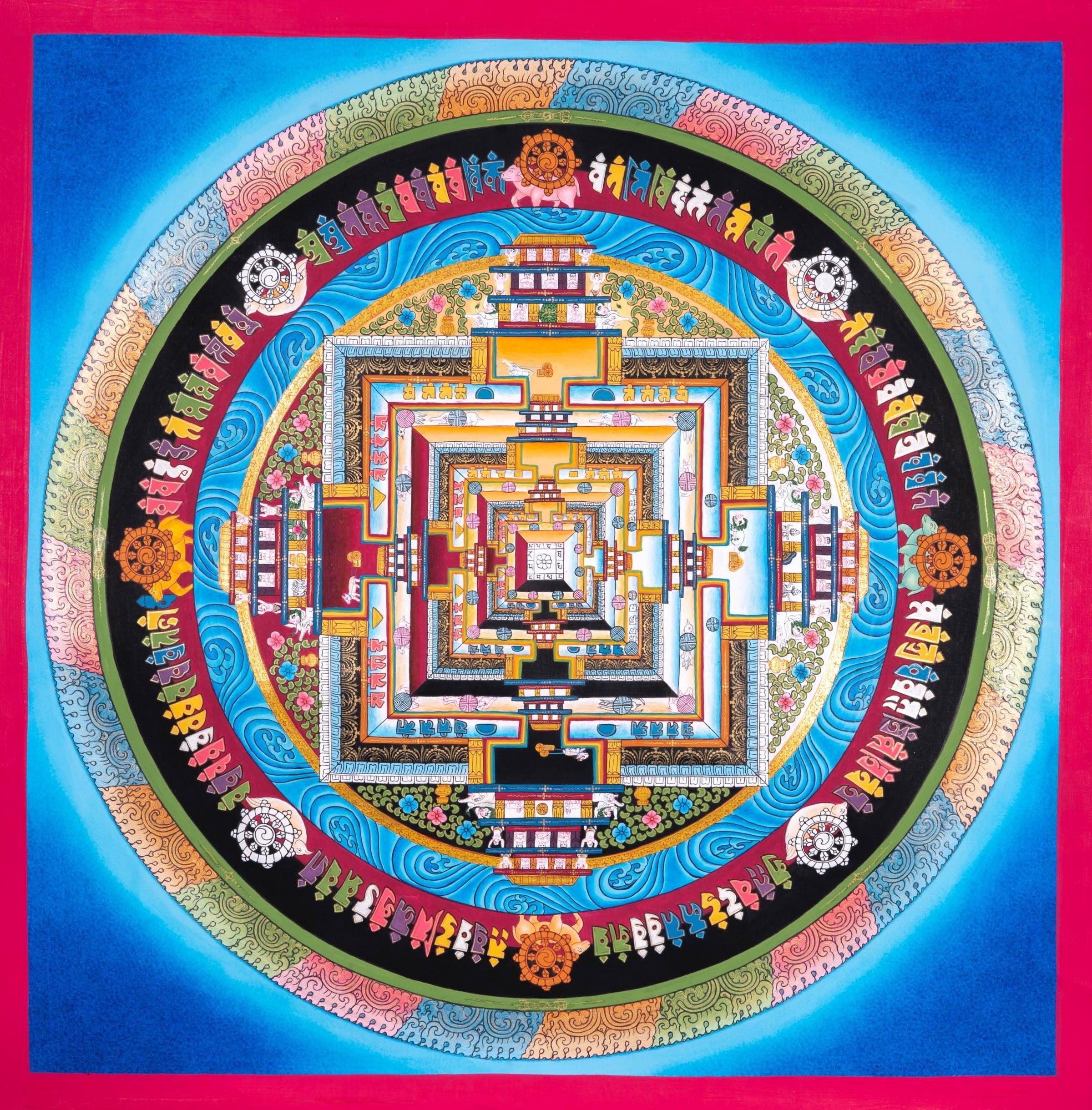 Kalchakra Mandala Wall Hanging Painting  For home decor and and Wall hanging 