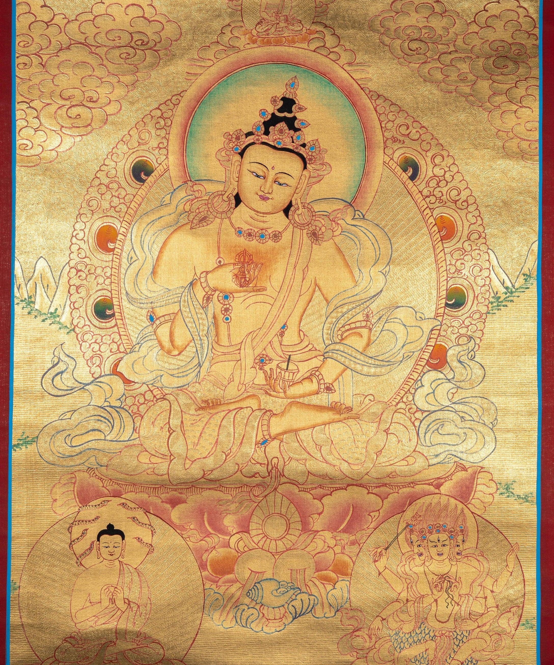 Vajrasattva Tibetan Thangka Art For Meditational Practice and Spiritual Gifts