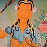Genuine Hand Arts from Nepal - Manjushri Thangka For Meditational Practice and Spiritual Gifts