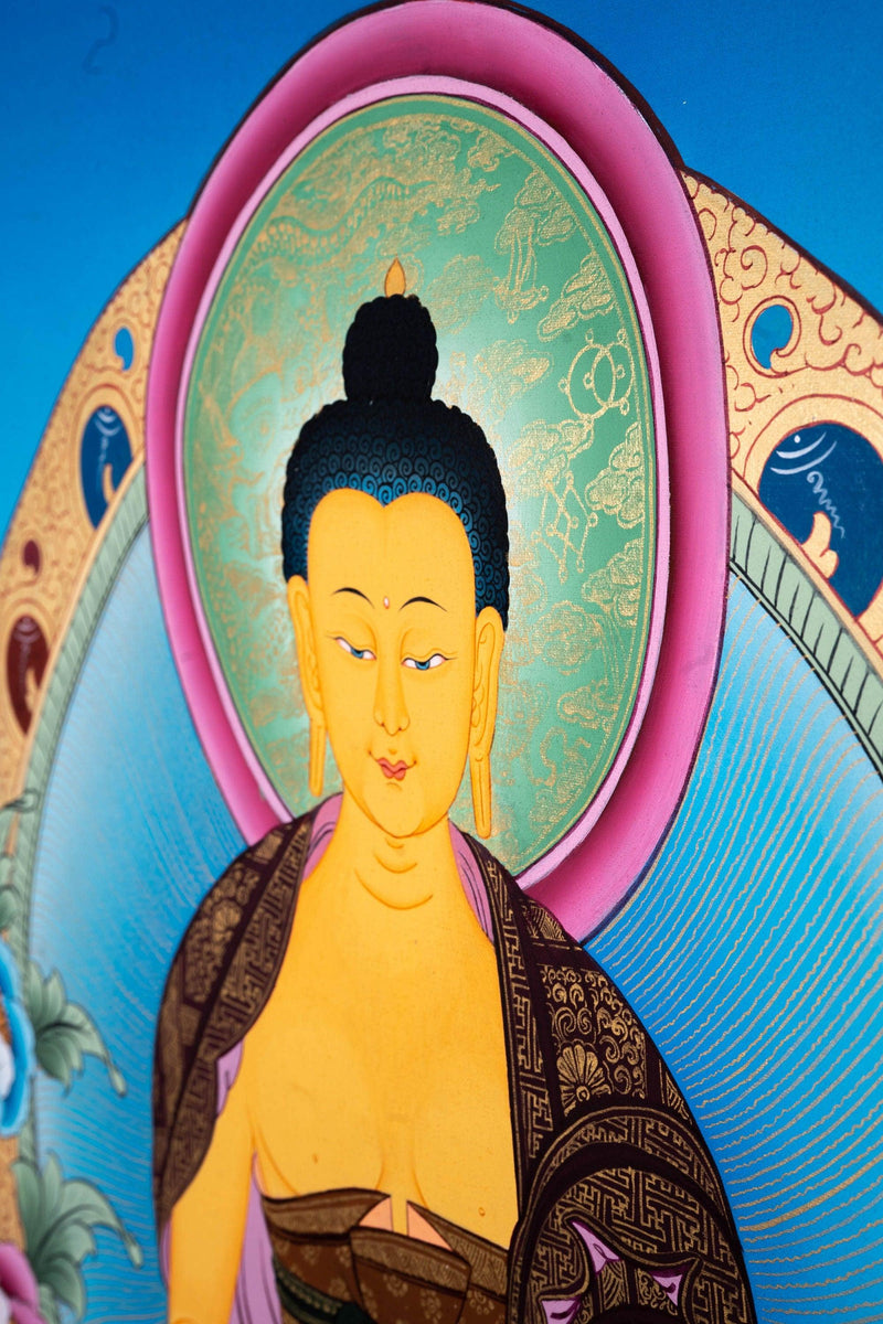 Tibetan Thangka Painting of Shakyamuni Buddha