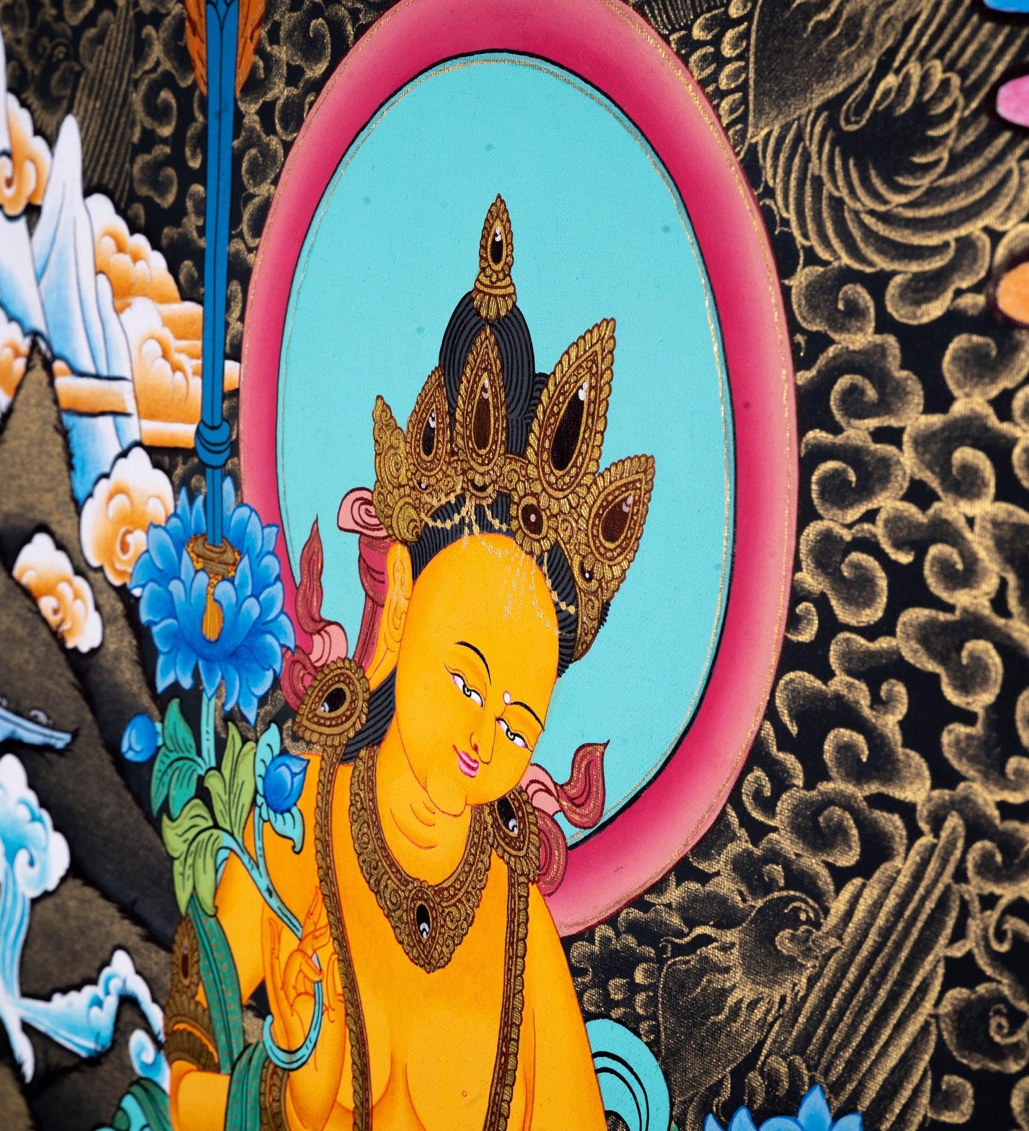 Fine Quality Manjushri Thangka For home decor and and Wall hanging 