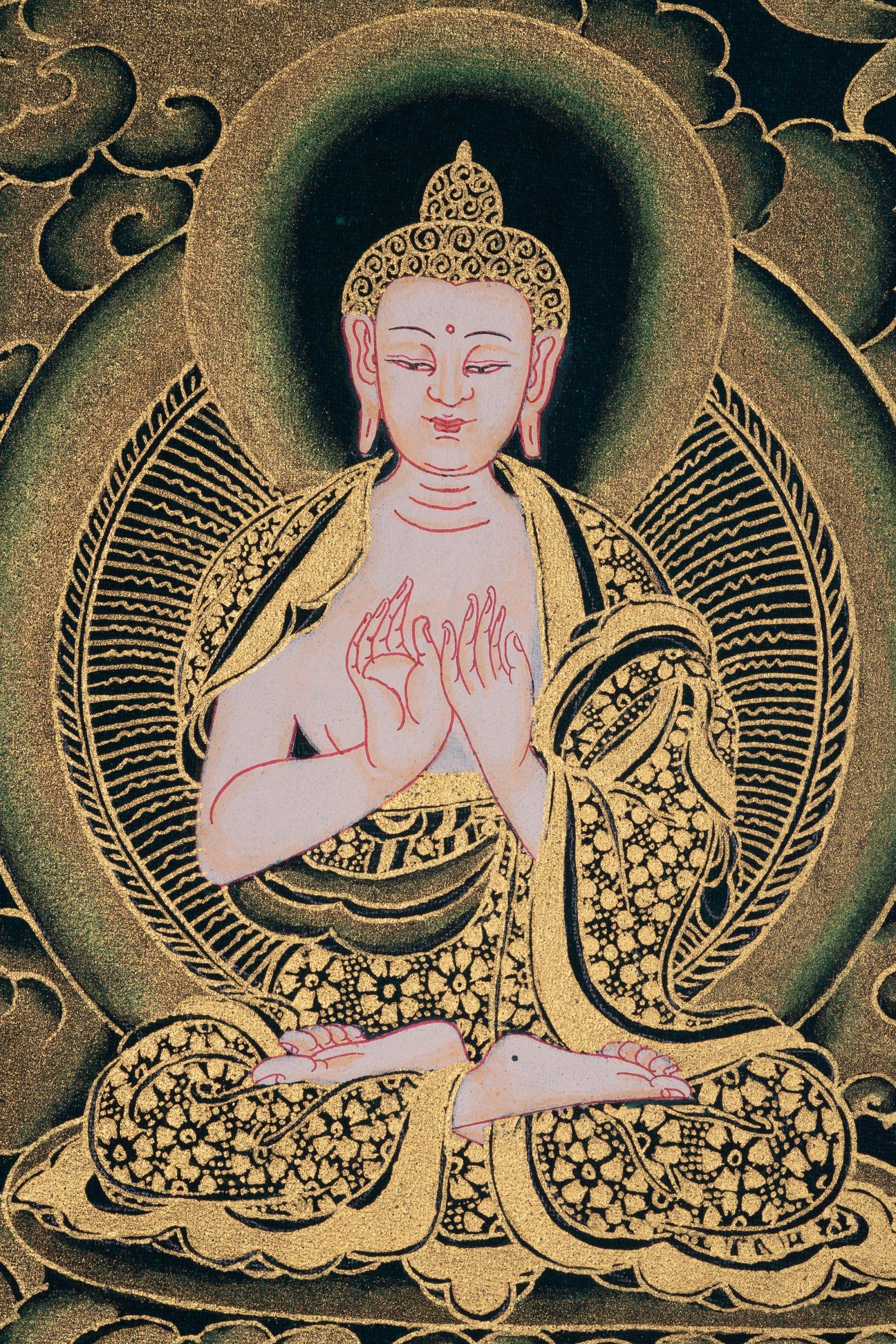 Beautiful Thangka Painting of Shakyamuni Buddha