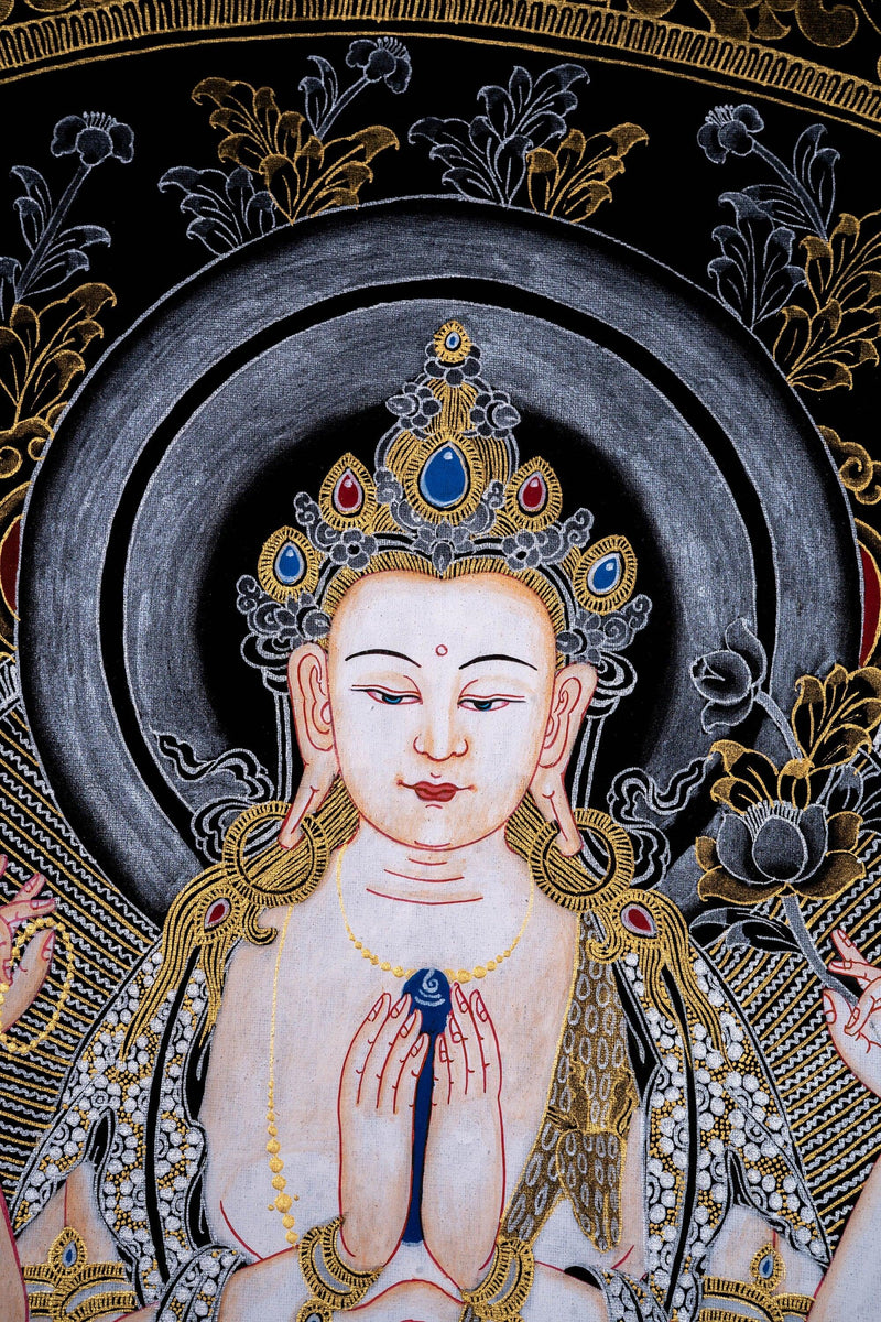 Chenrezig Thangka Painting from Nepal