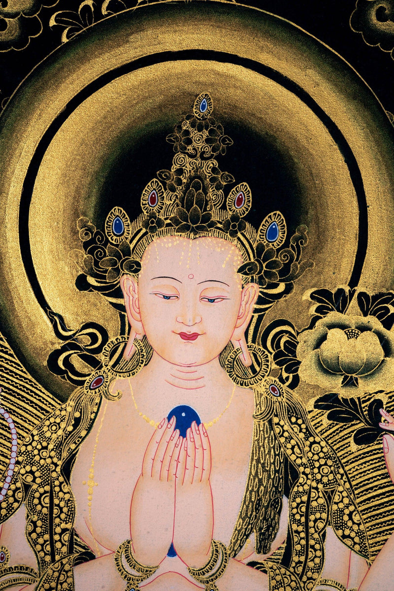 Chenrezig Thangka Painting - Himalayas Shop