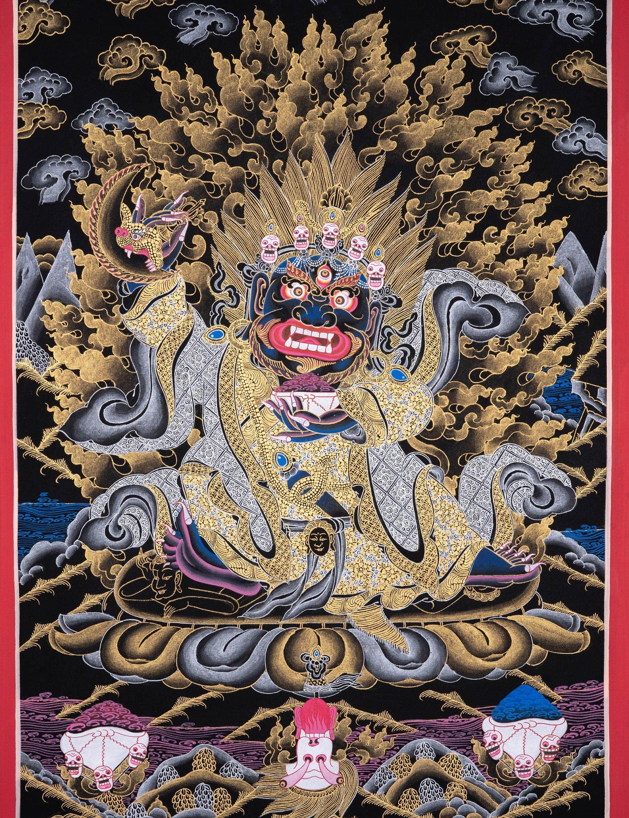 Pudke Mahakala Thangka Painting - Himalayas Shop