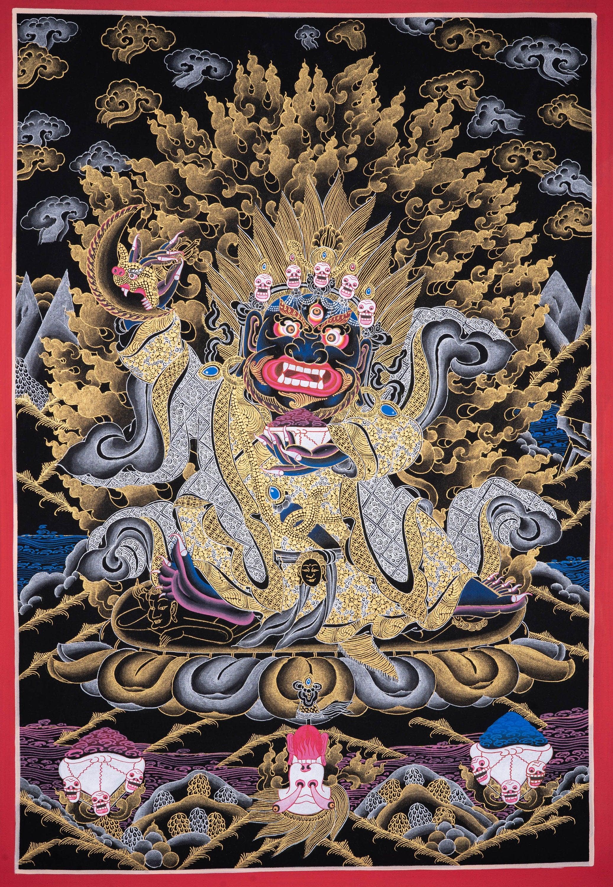 Pudke Mahakala Thangka Painting - Himalayas Shop