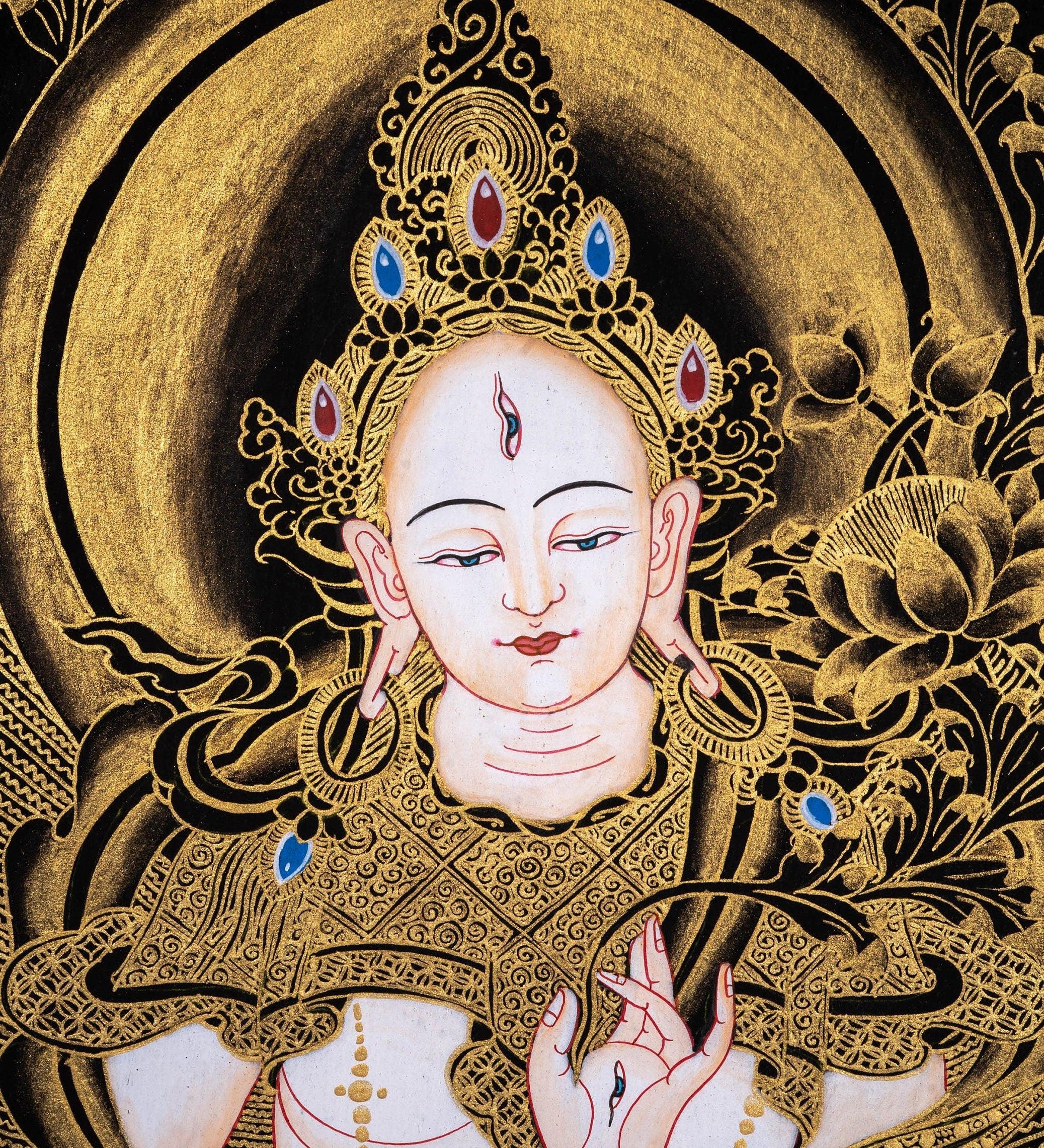 White Tara Thangka Painting Art from Nepal - Himalayas Shop