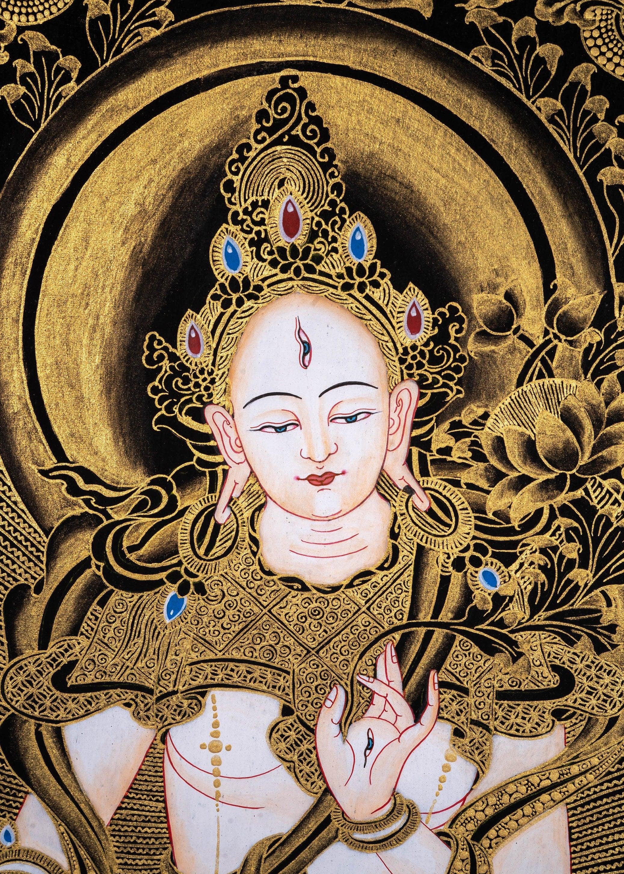 White Tara Thangka Painting Art from Nepal - Himalayas Shop