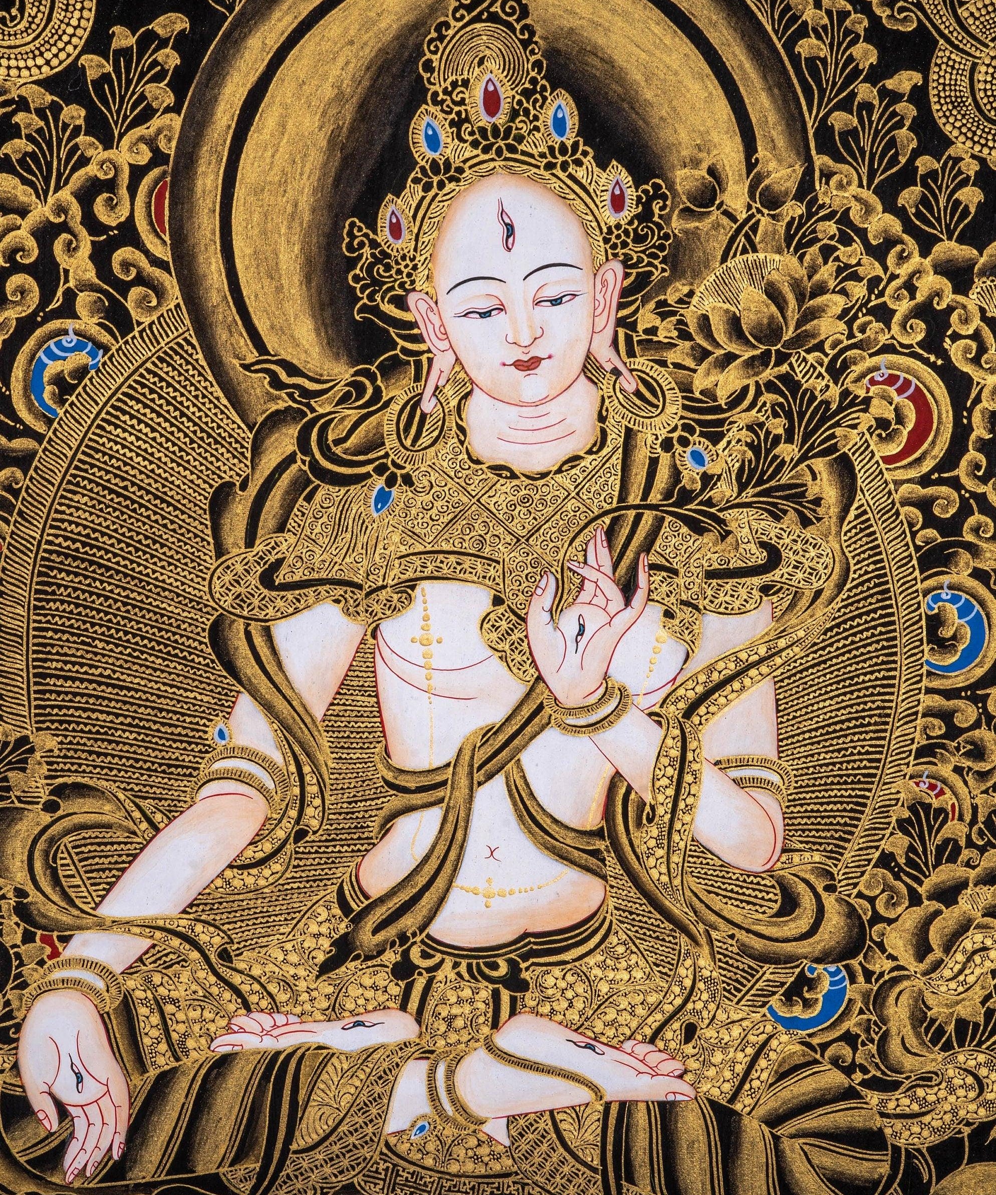 White Tara Thangka Painting Art from Nepal - Himalayas Shop