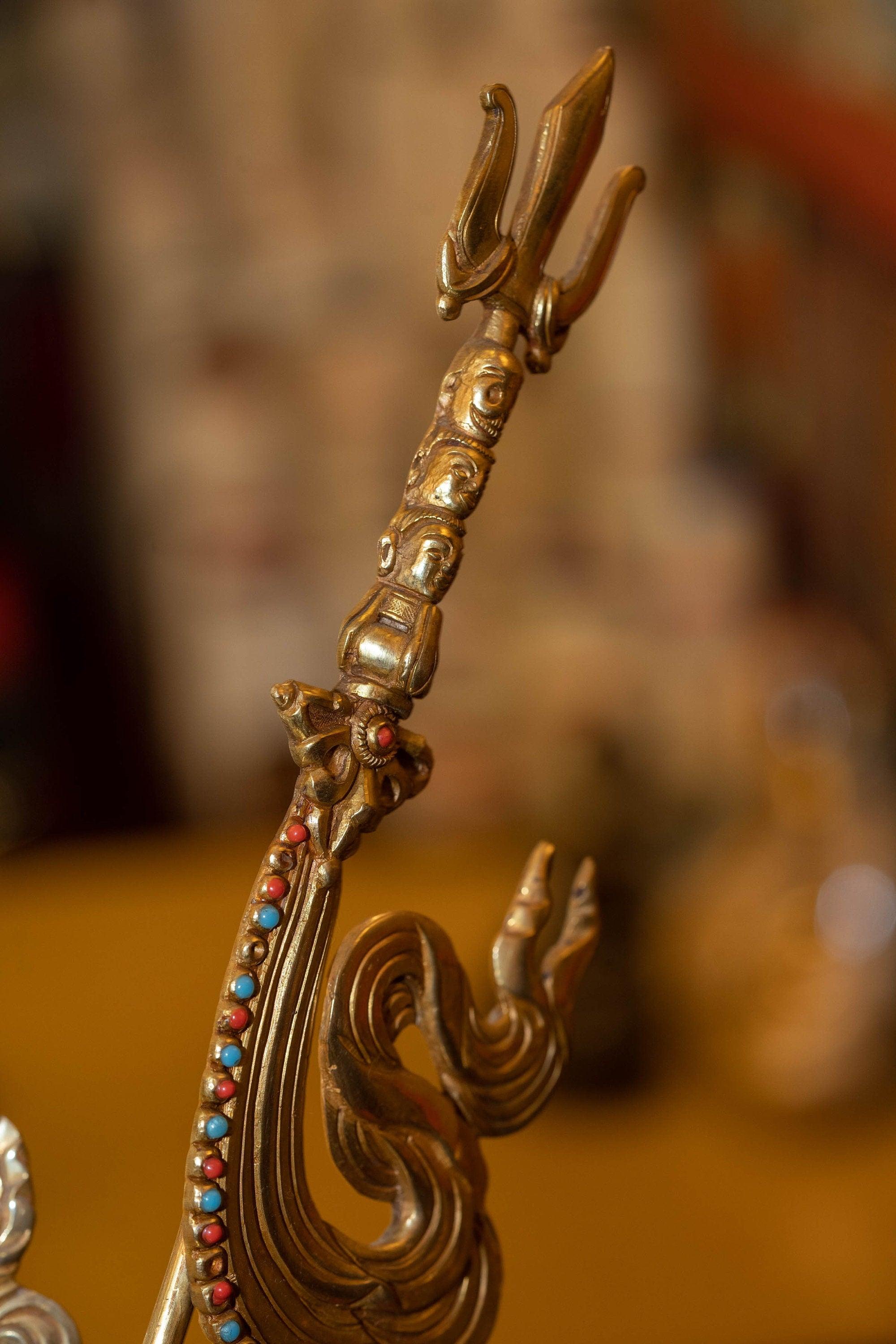 Gold Plated Handmade Guru Padmasambhava Statue - Himalayas Shop