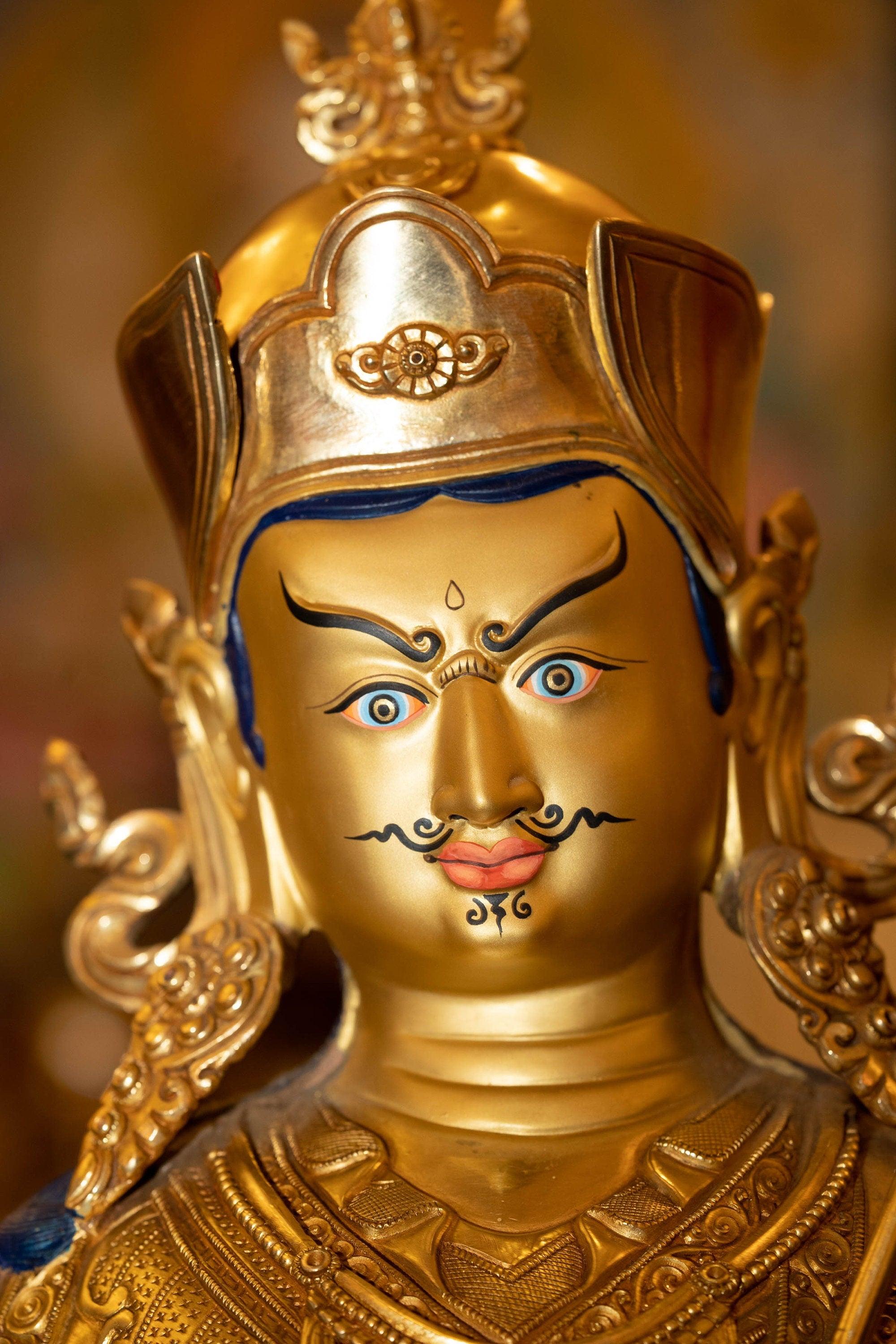 Gold Plated Handmade Guru Padmasambhava Statue - Himalayas Shop