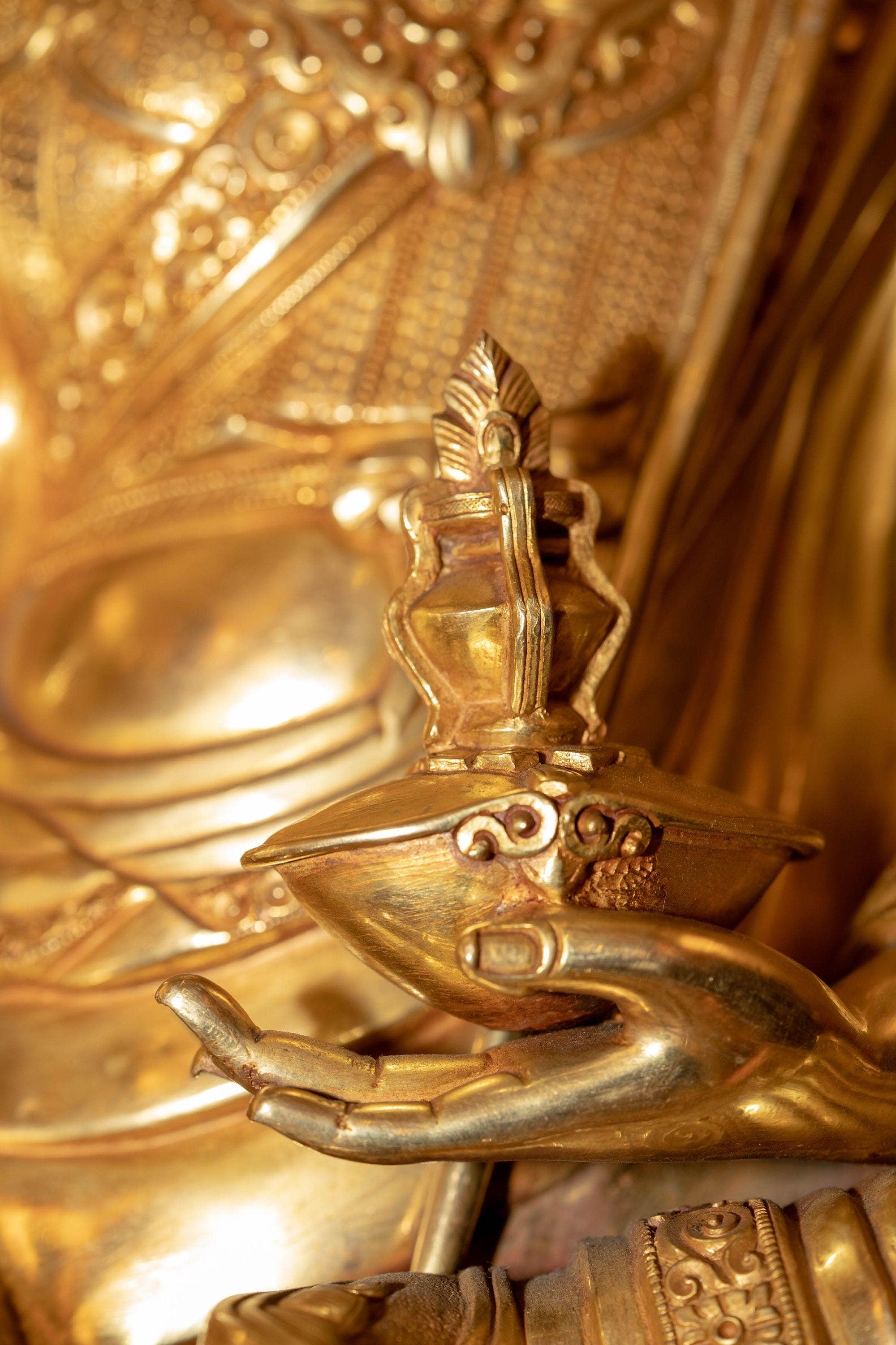Gold Plated Handmade Guru Padmasambhava Statue - Himalayas Shop