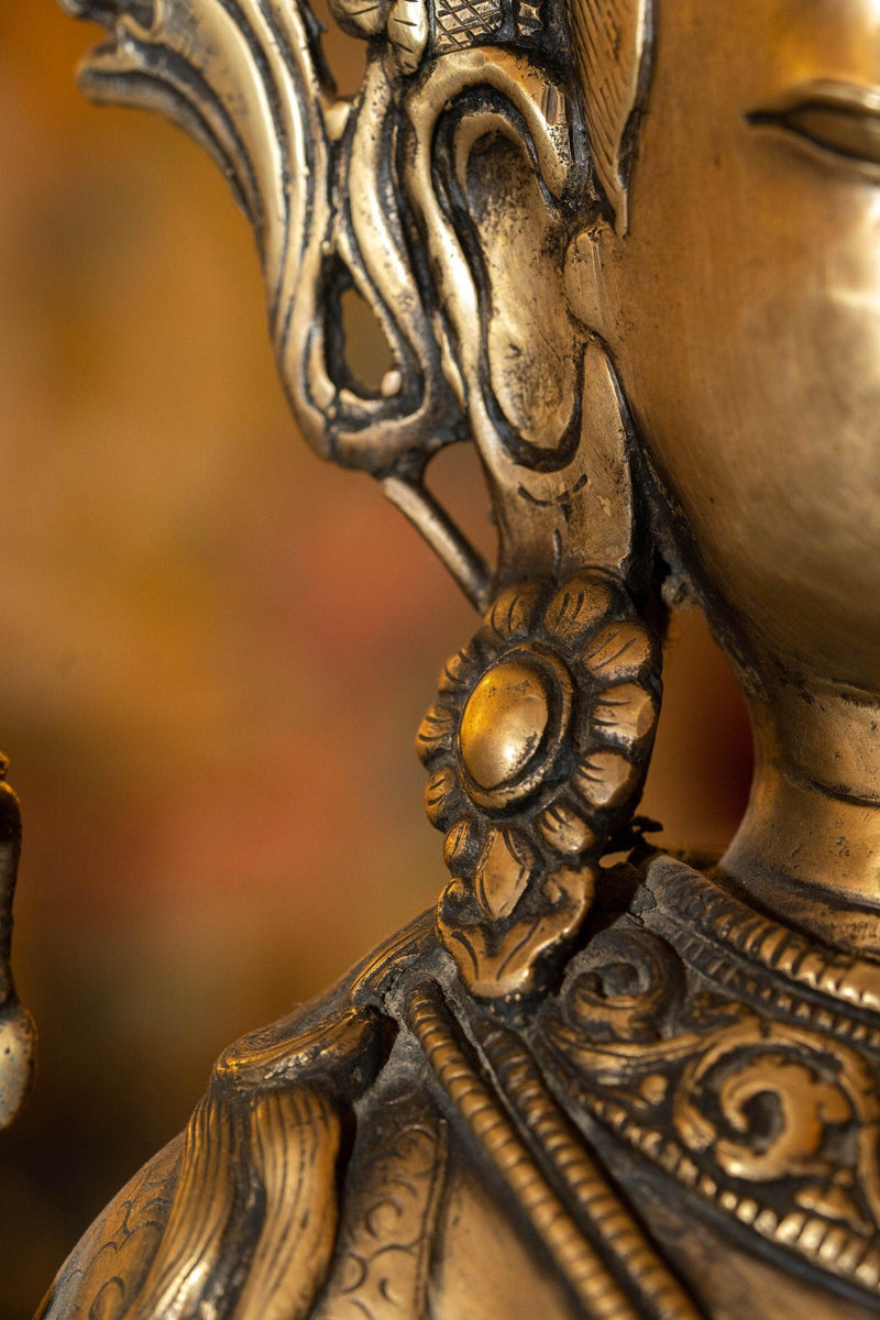 Handcrafted Bronze Manjushri Statue - Himalayas Shop