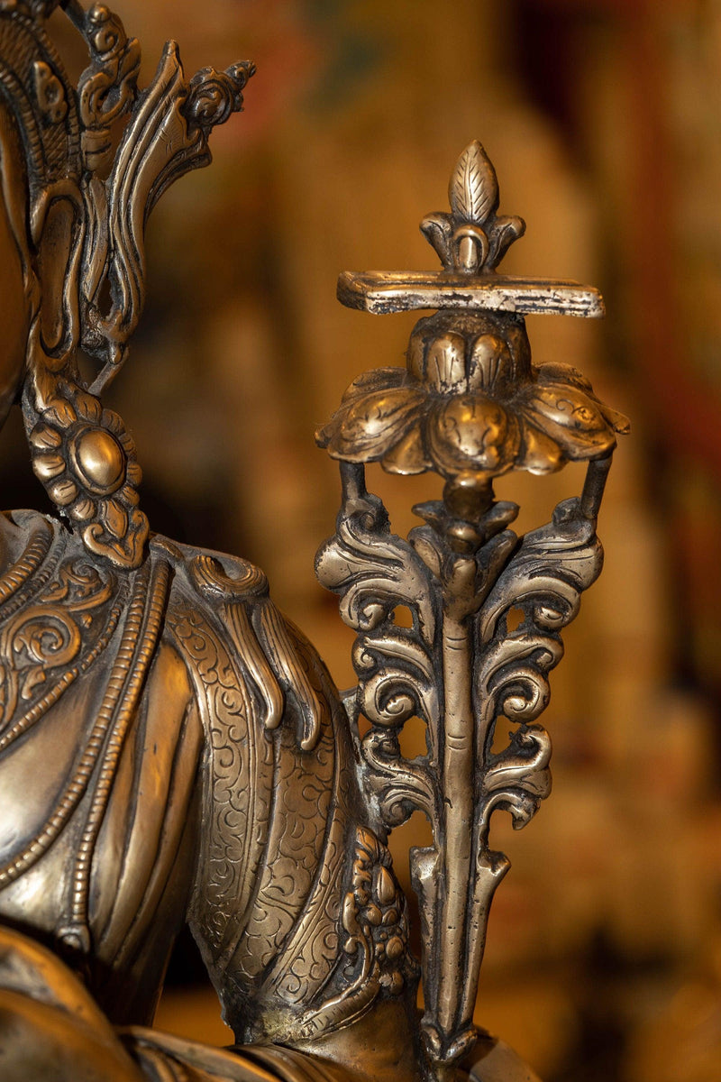 Handcrafted Bronze Manjushri Statue - Himalayas Shop
