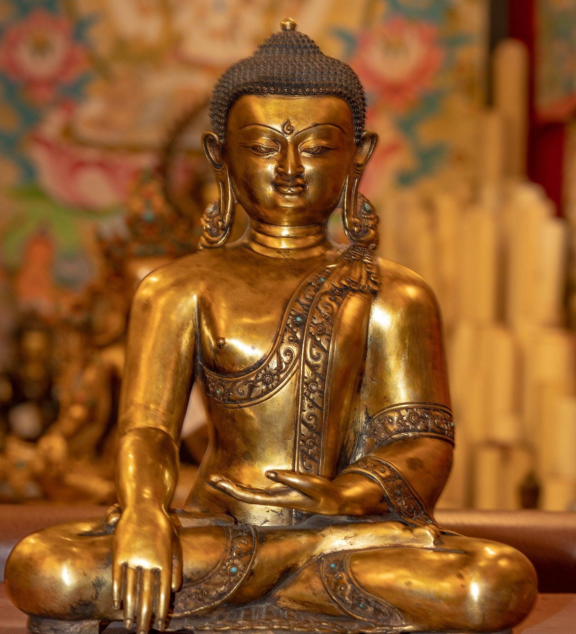 Gold Plated Shakyamuni Buddha Statue - Himalayas Shop