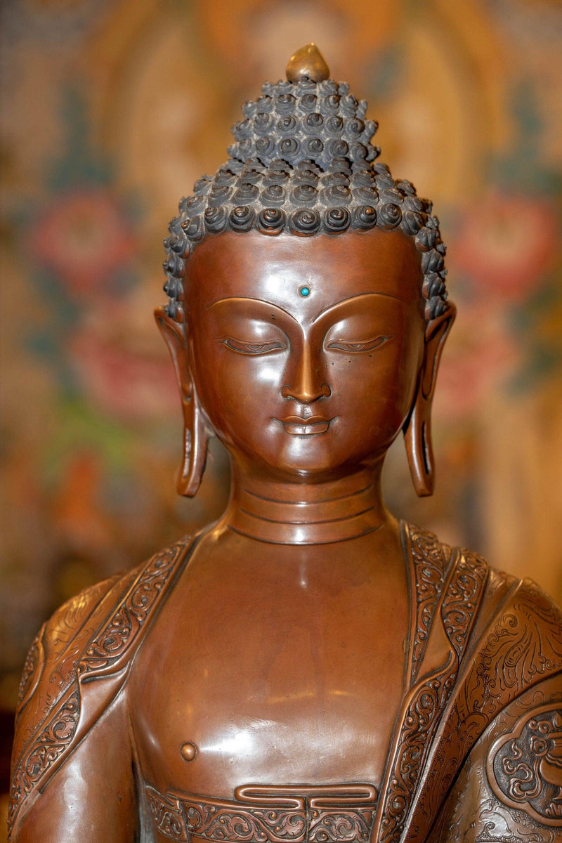 Handcrafted Copper Shakyamuni Buddha Statue - Himalayas Shop