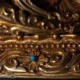 Green tara pure gold statue with coral and turquoise handmade statue 