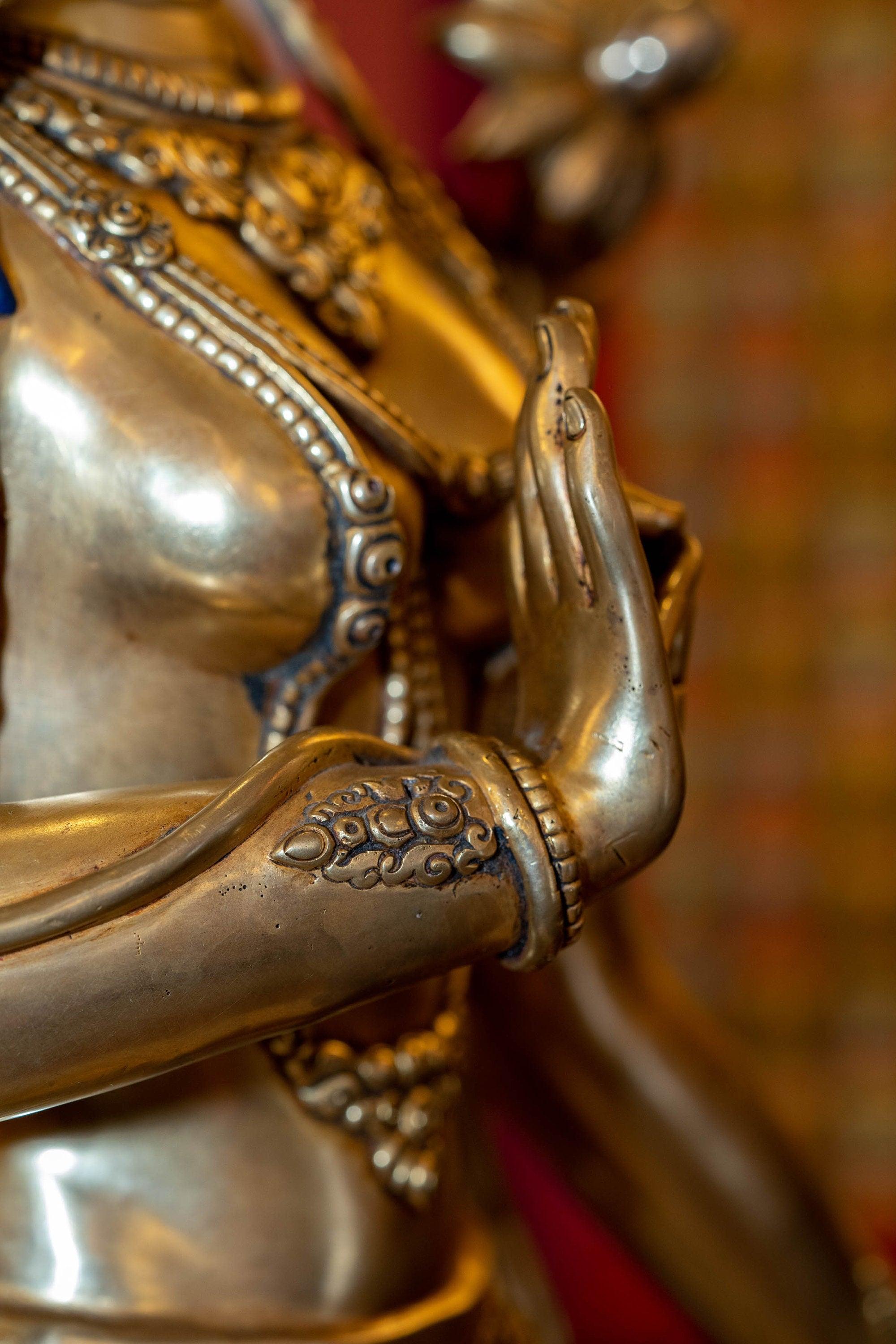 Copper Gilt Standing Green Tara - Himalayas Shop