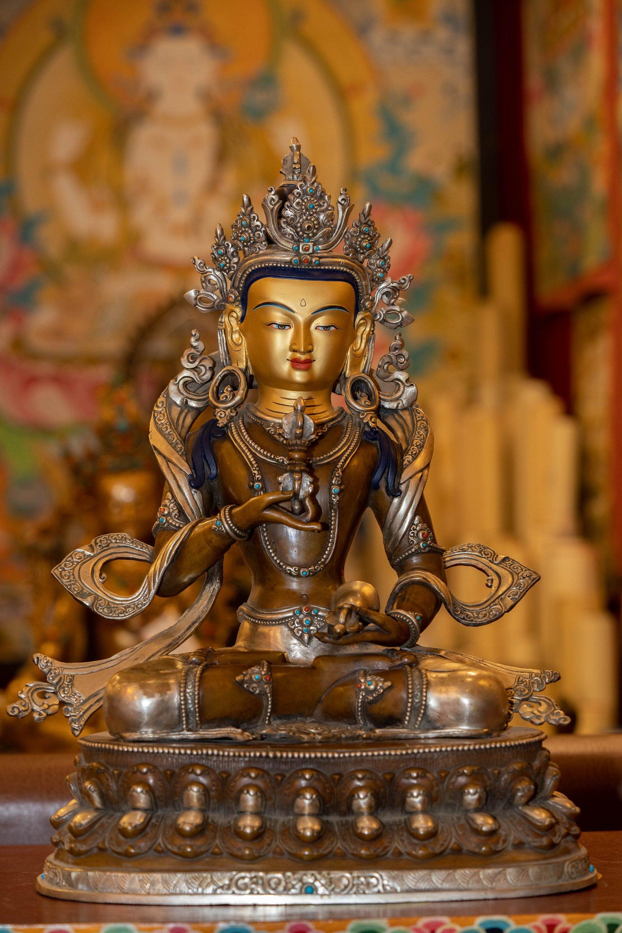 Gold Plated Bajrasattva Statue - Himalayas Shop