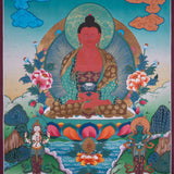 Long Life Amitabha Buddha Thangka - Himalayas Shop