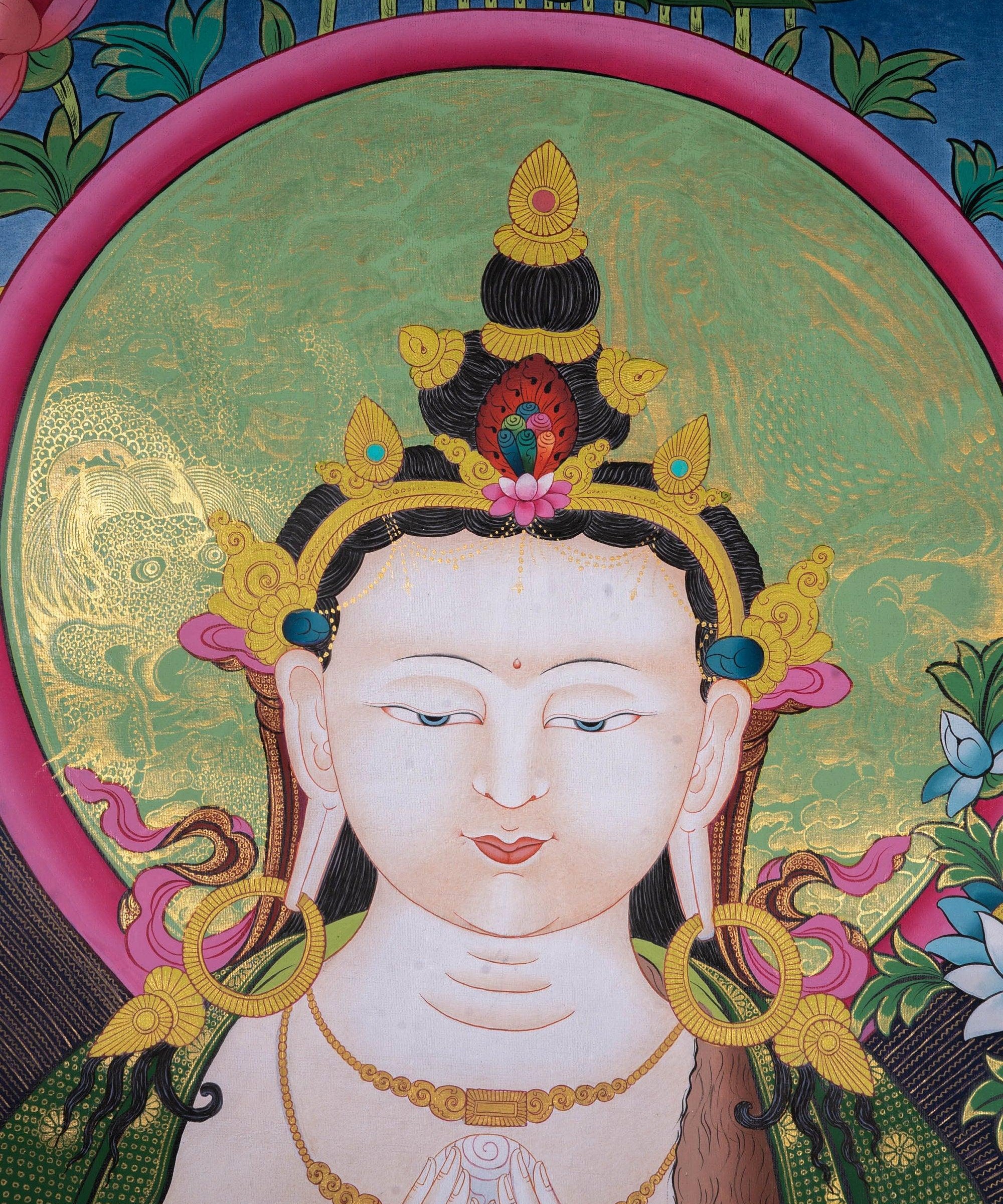 Beautiful Chenrezig thangka painting