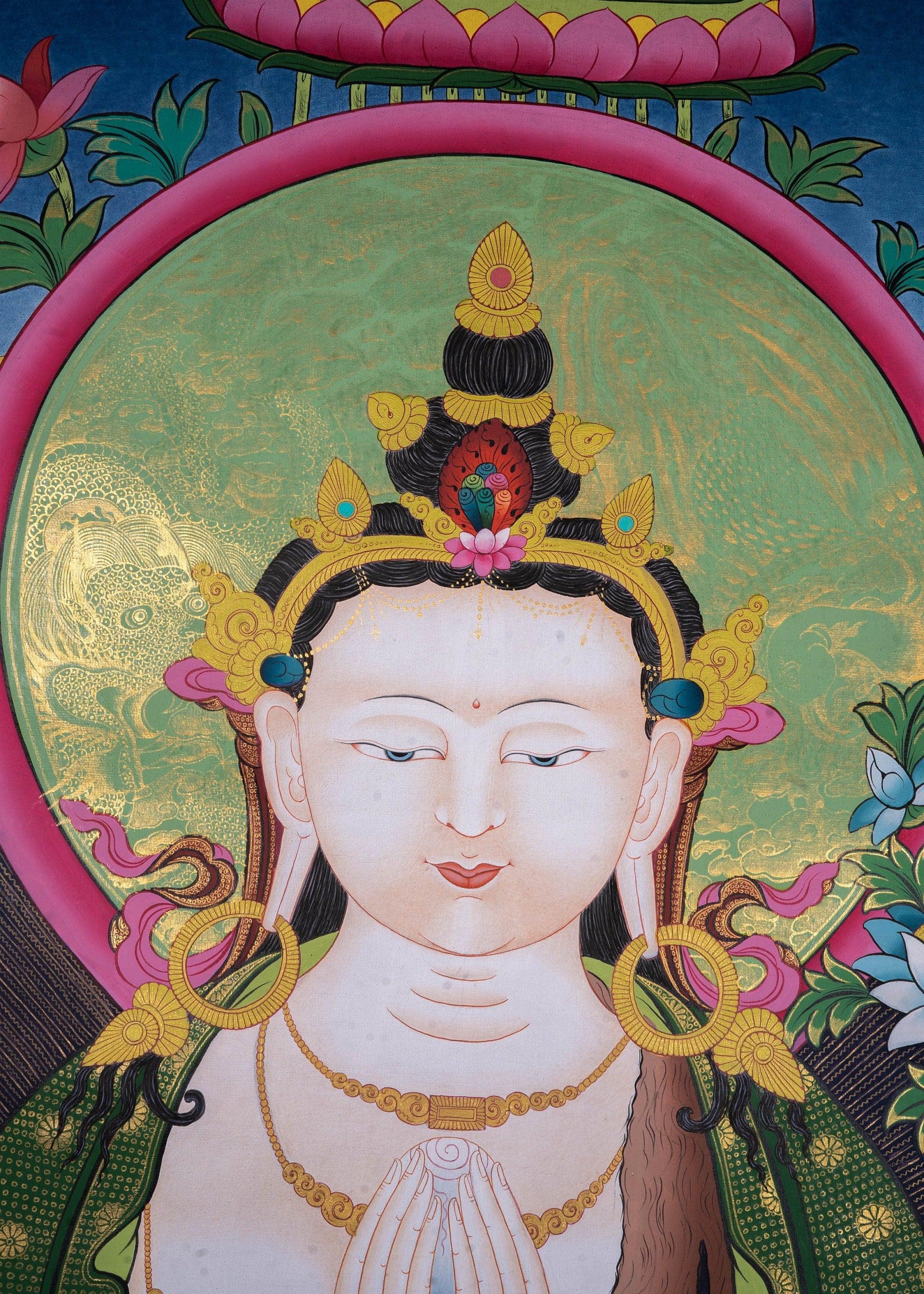 Beautiful Chenrezig thangka painting