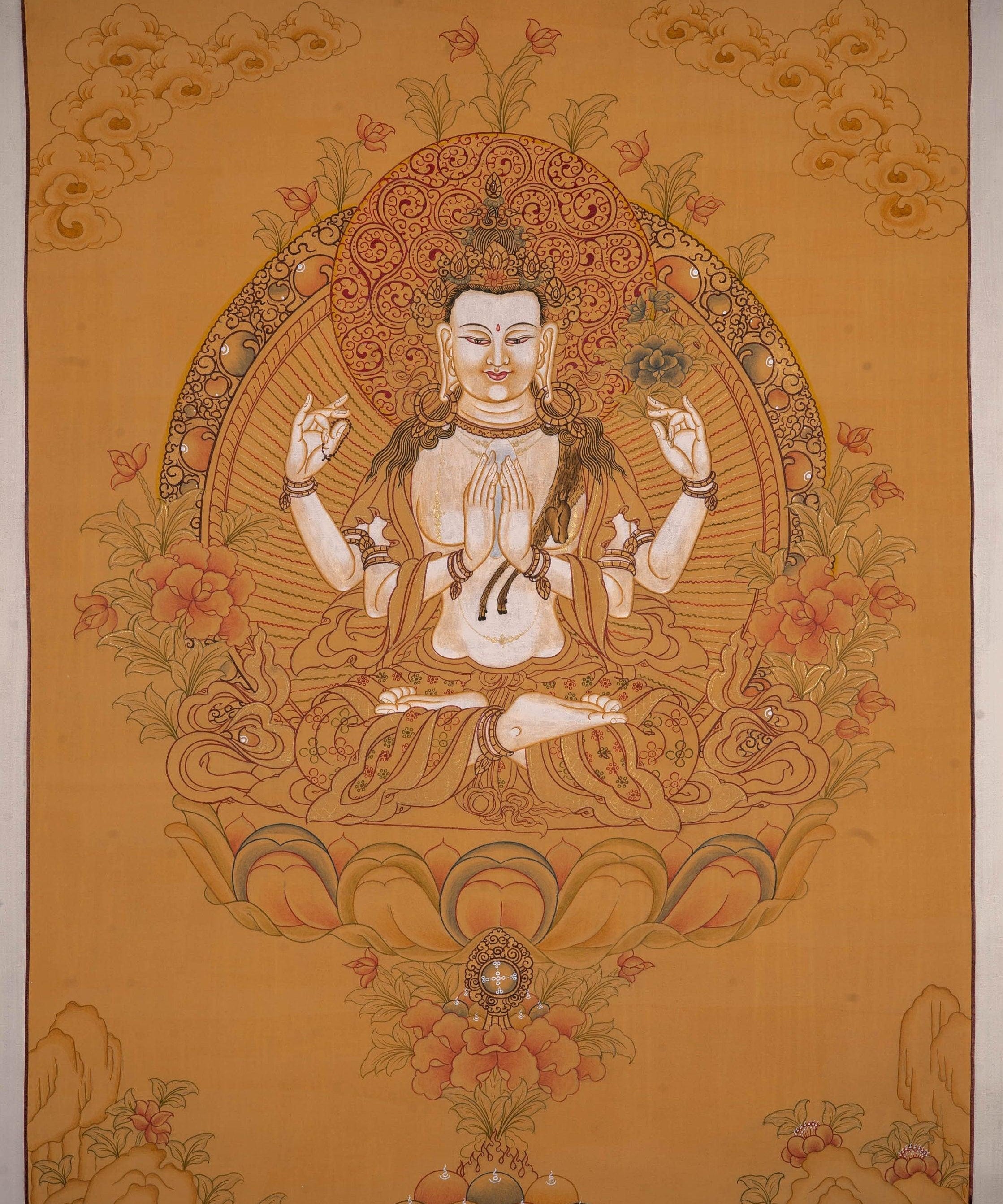 Chenrezig Thangka Painting