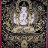 Beautiful Chenrezig thangka painting