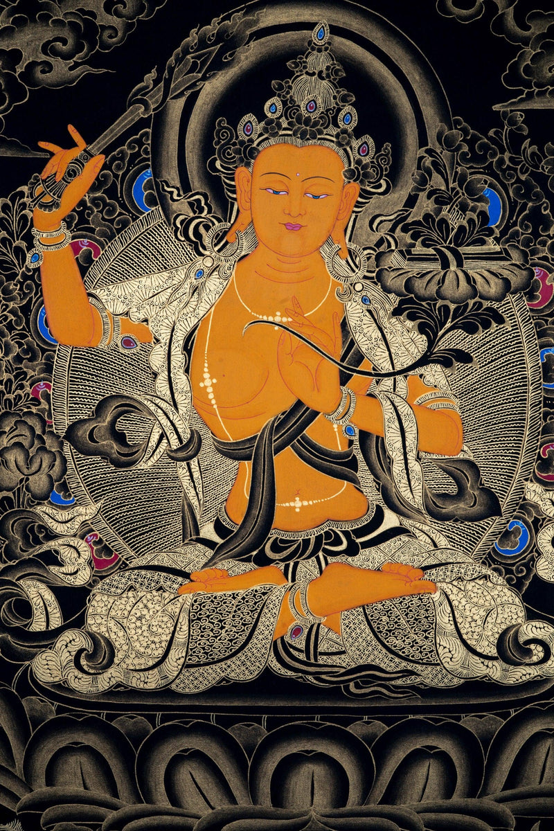 Sword of Wisdom - Manjushri Thangka Painting