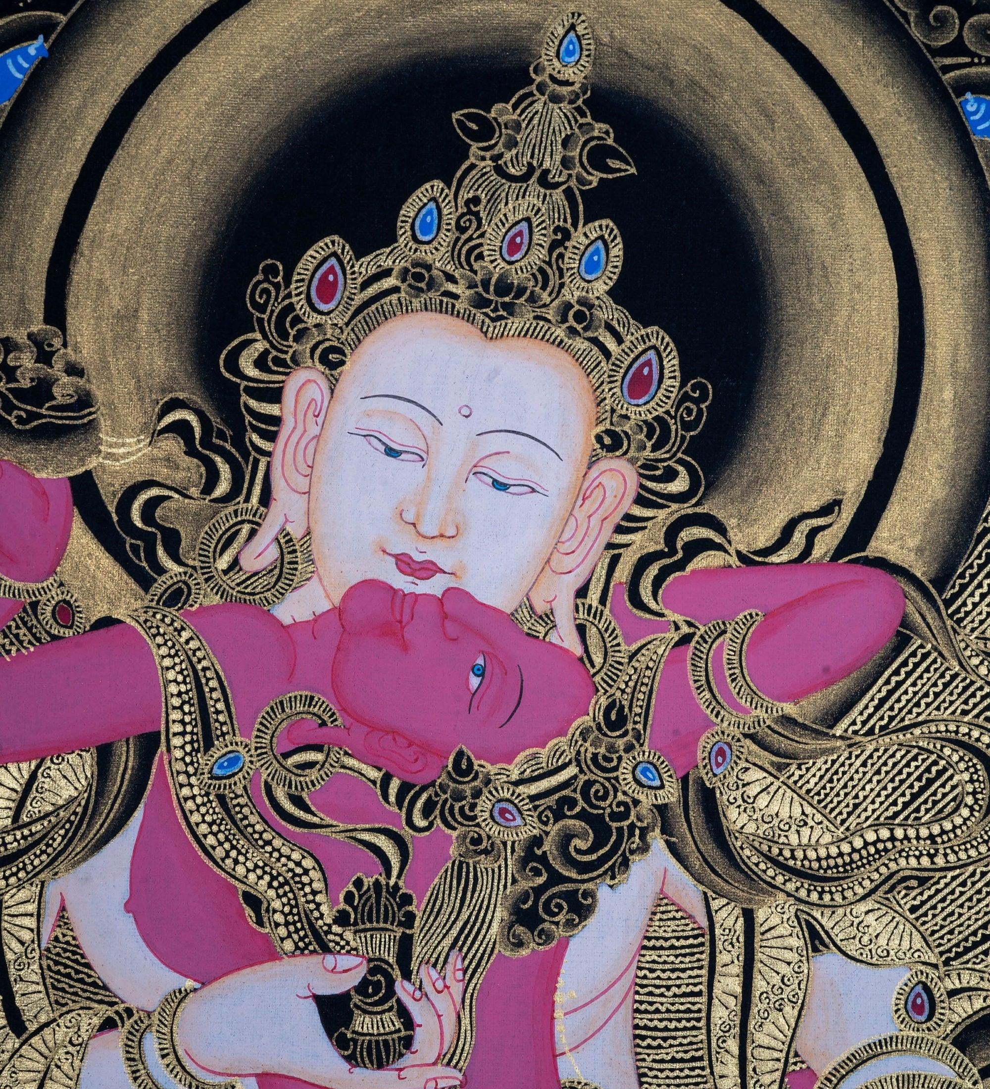 Vajrasattva Shakti , The Great Purifier - Genuine Thangka Painting