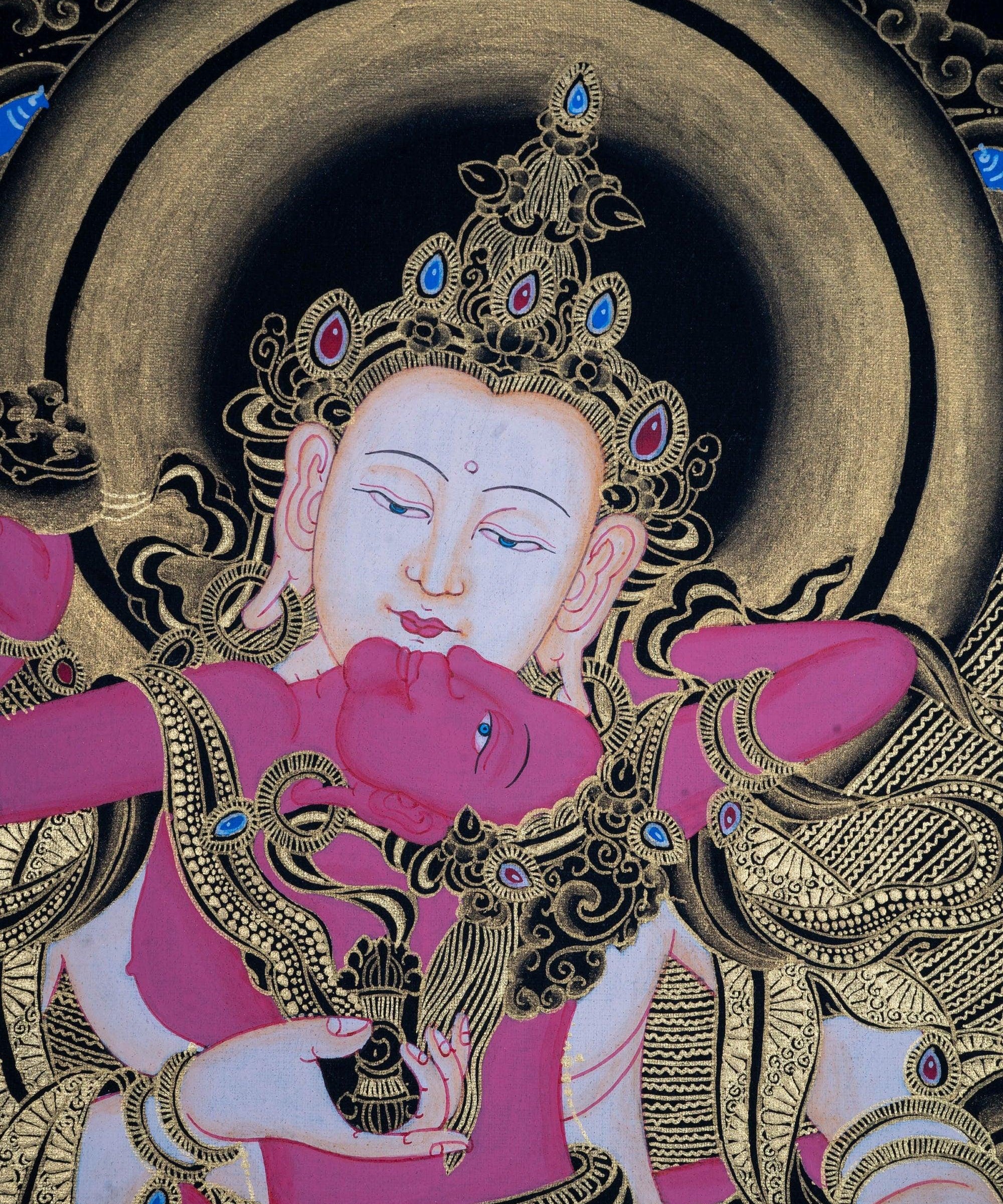Vajrasattva Shakti , The Great Purifier - Genuine Thangka Painting