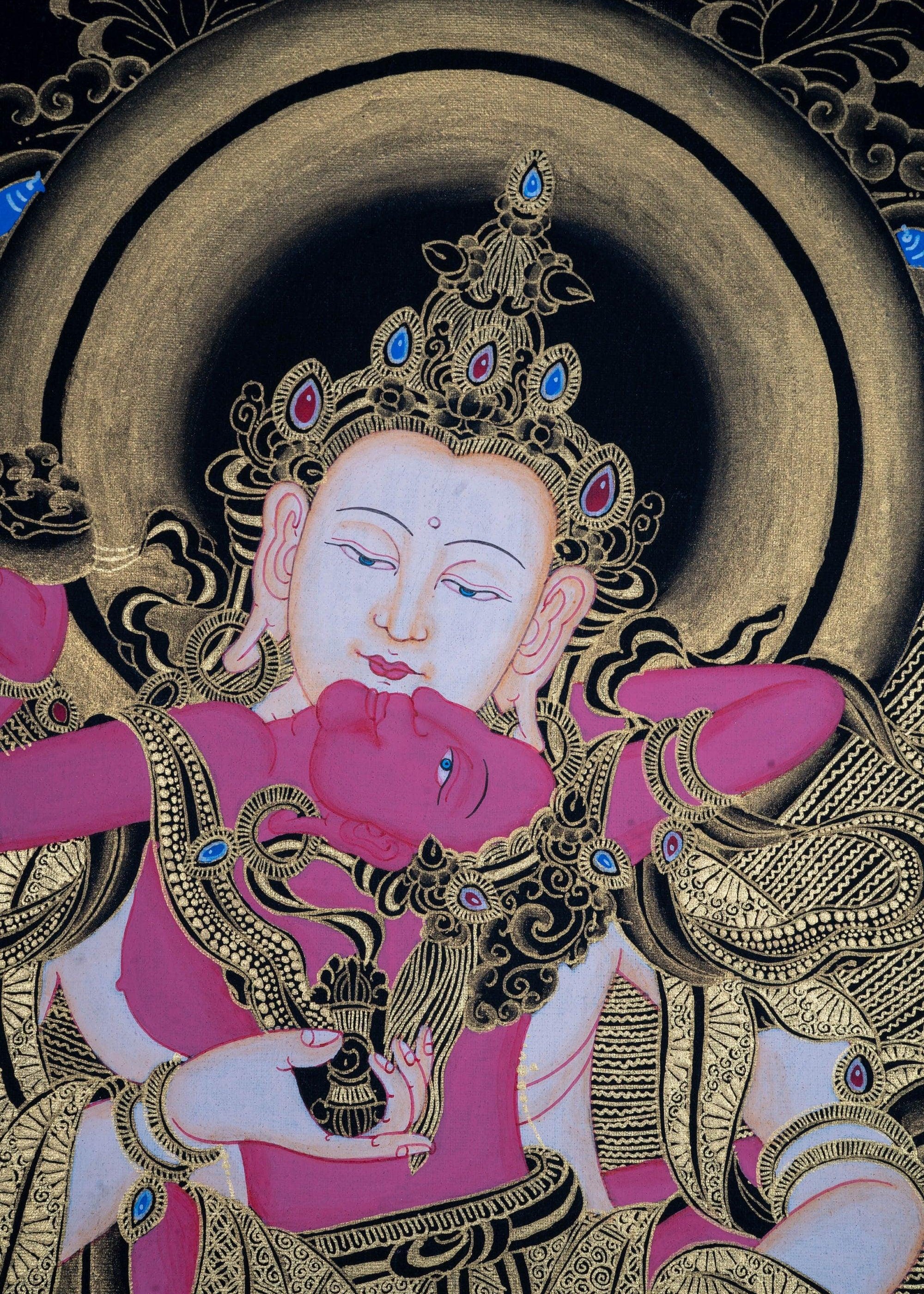 Vajrasattva Shakti , The Great Purifier - Genuine Thangka Painting