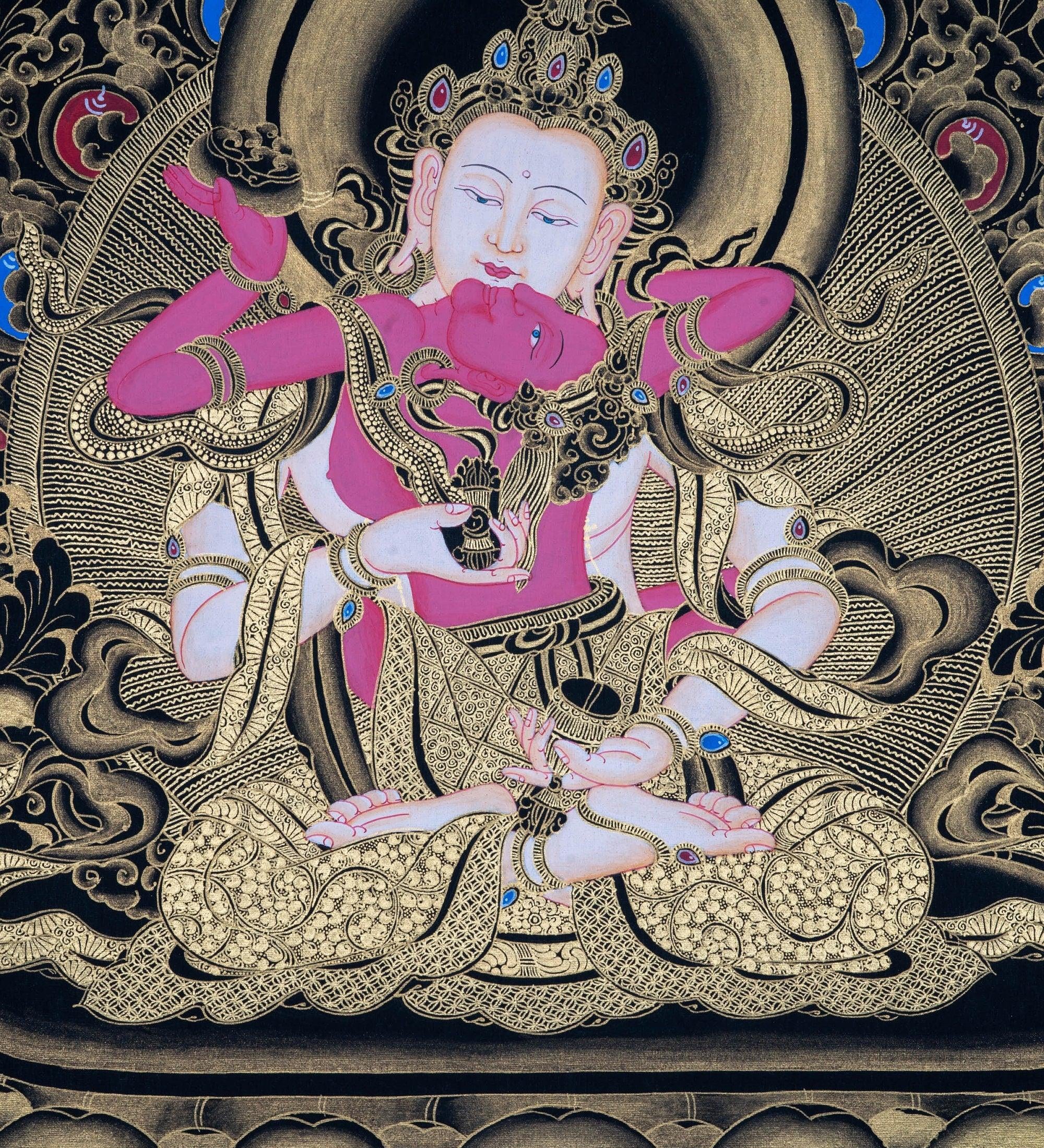Vajrasattva Shakti , The Great Purifier - Genuine Thangka Painting