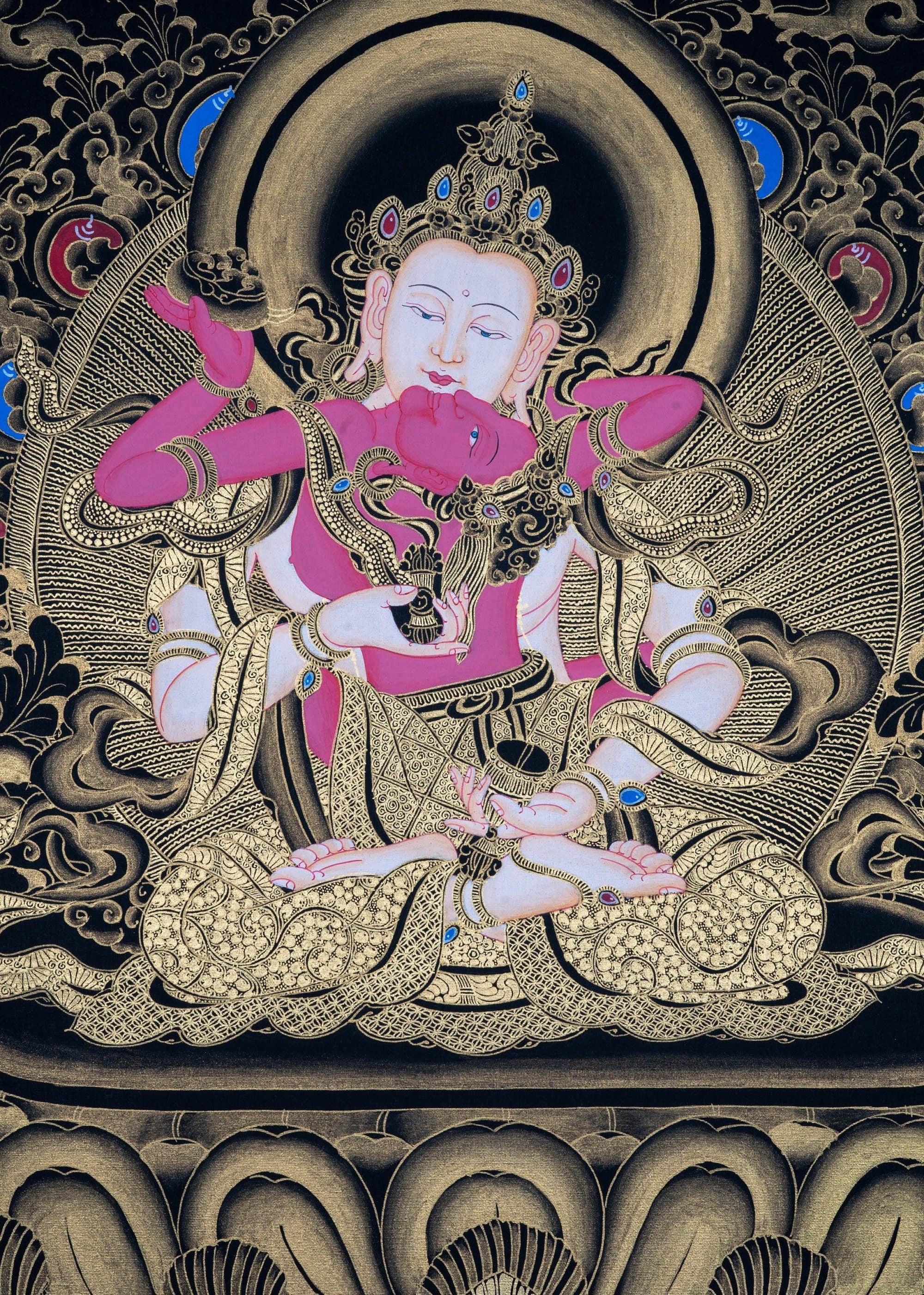 Vajrasattva Shakti , The Great Purifier - Genuine Thangka Painting