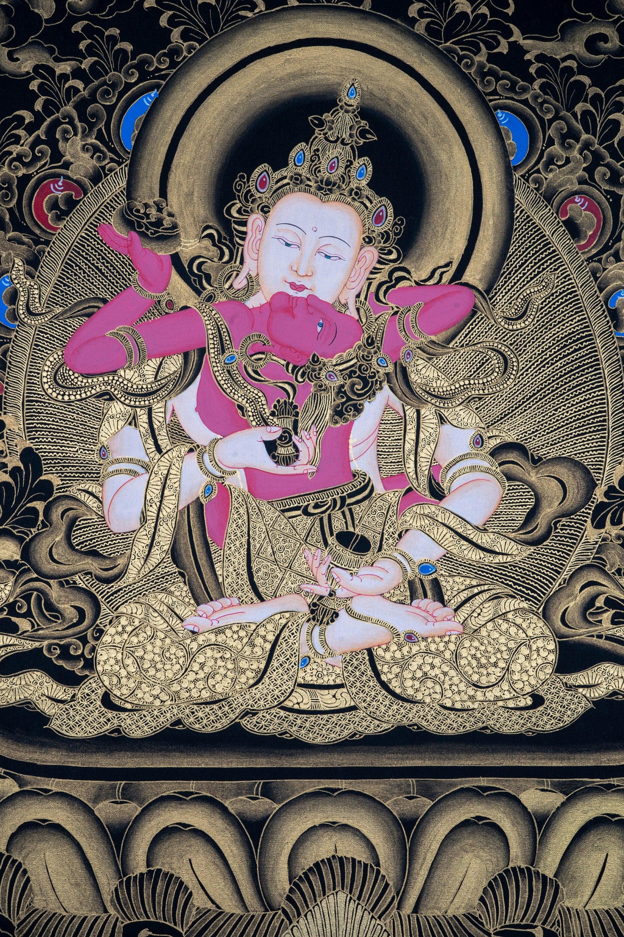 Vajrasattva Shakti , The Great Purifier - Genuine Thangka Painting