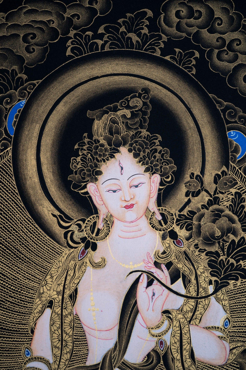 Seven Eyes Bodhisattva Painting of White Tara Thangka