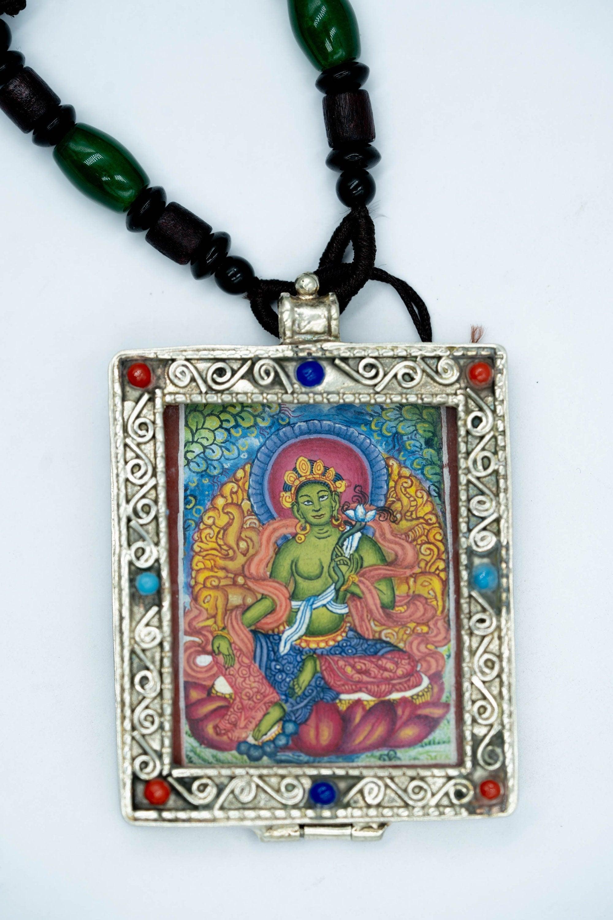 Green Tara Thangka - Ghau Thangka - Himalayas Shop