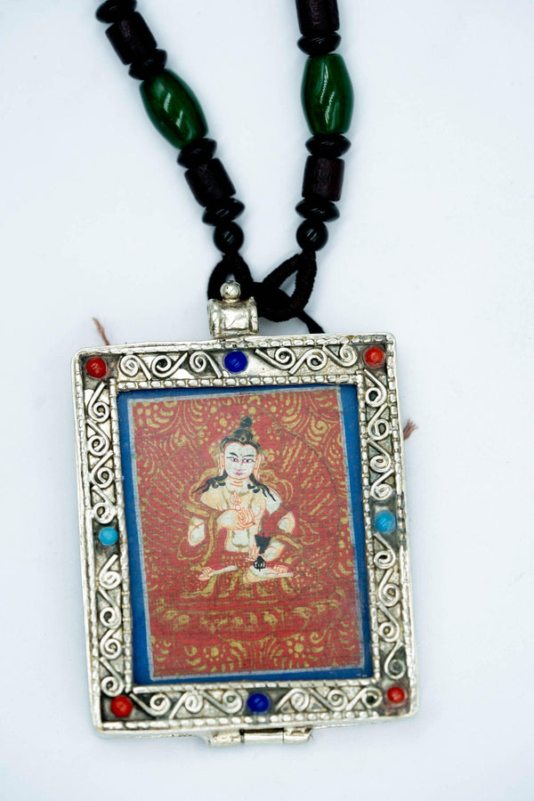 Vajrasattva Bodhisattva Locket Thangka - Himalayas Shop