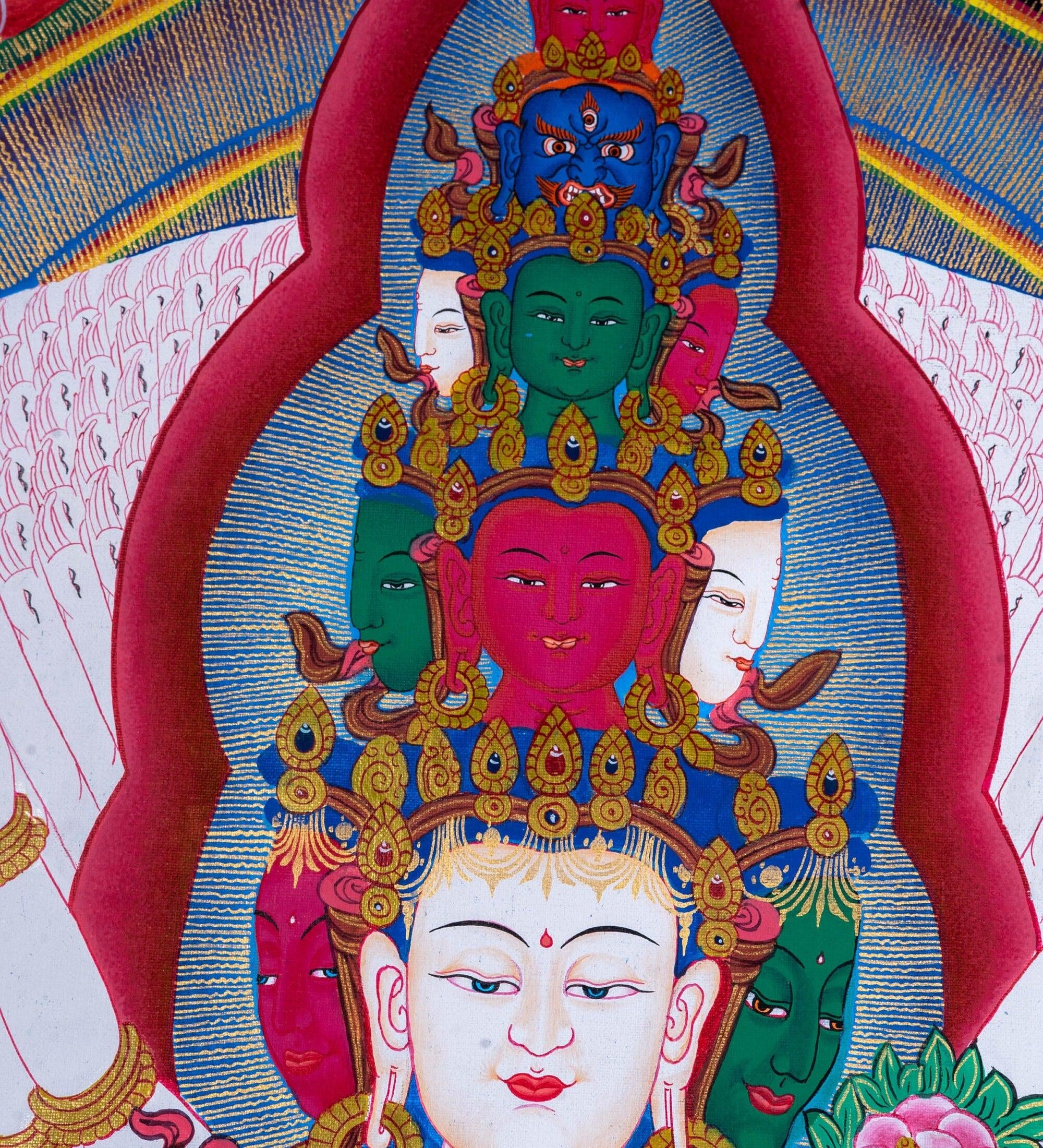 Avalokiteshvara Thangka Painting - Himalayas Shop