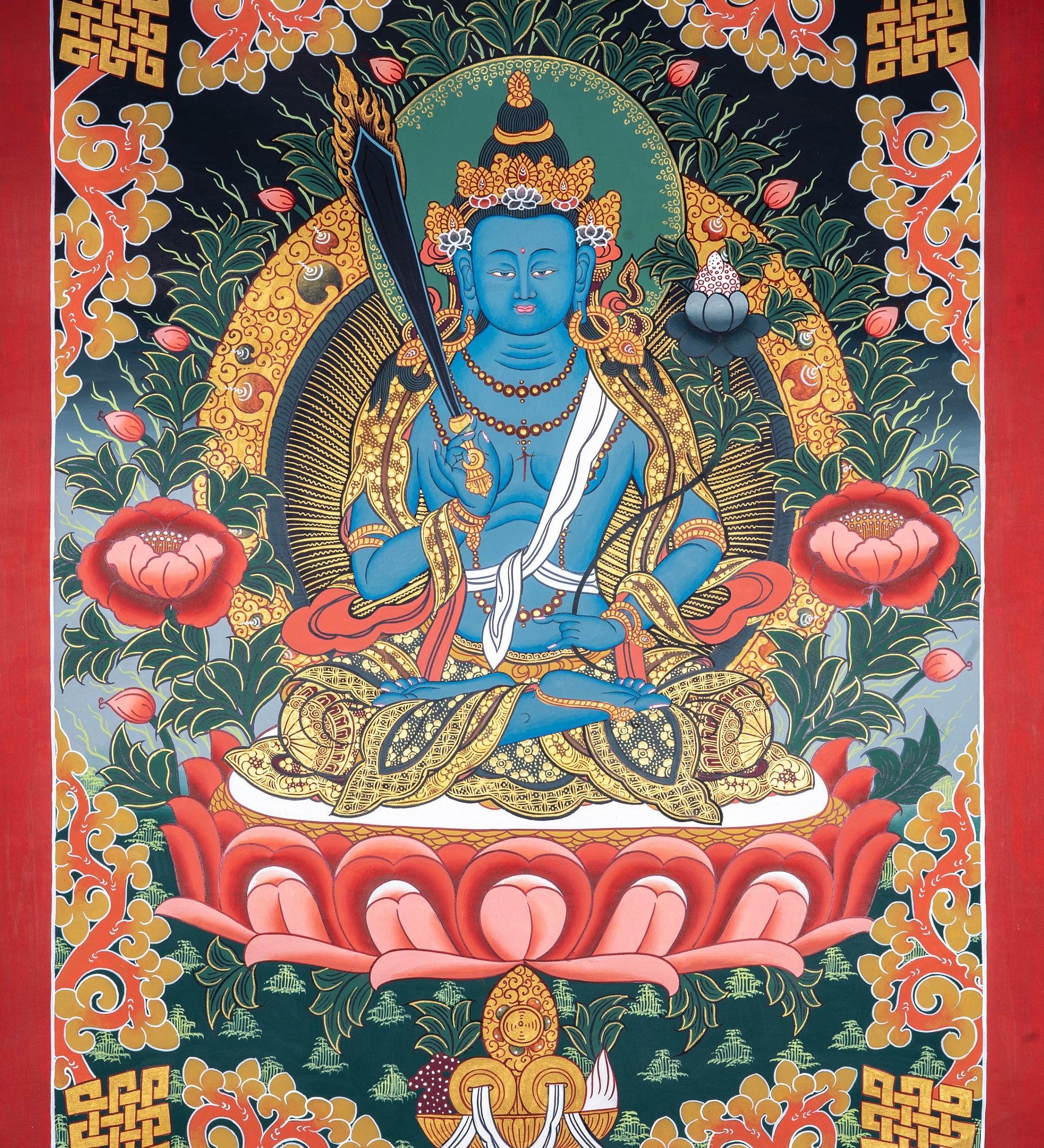 Blue healing medicine buddha chinses style